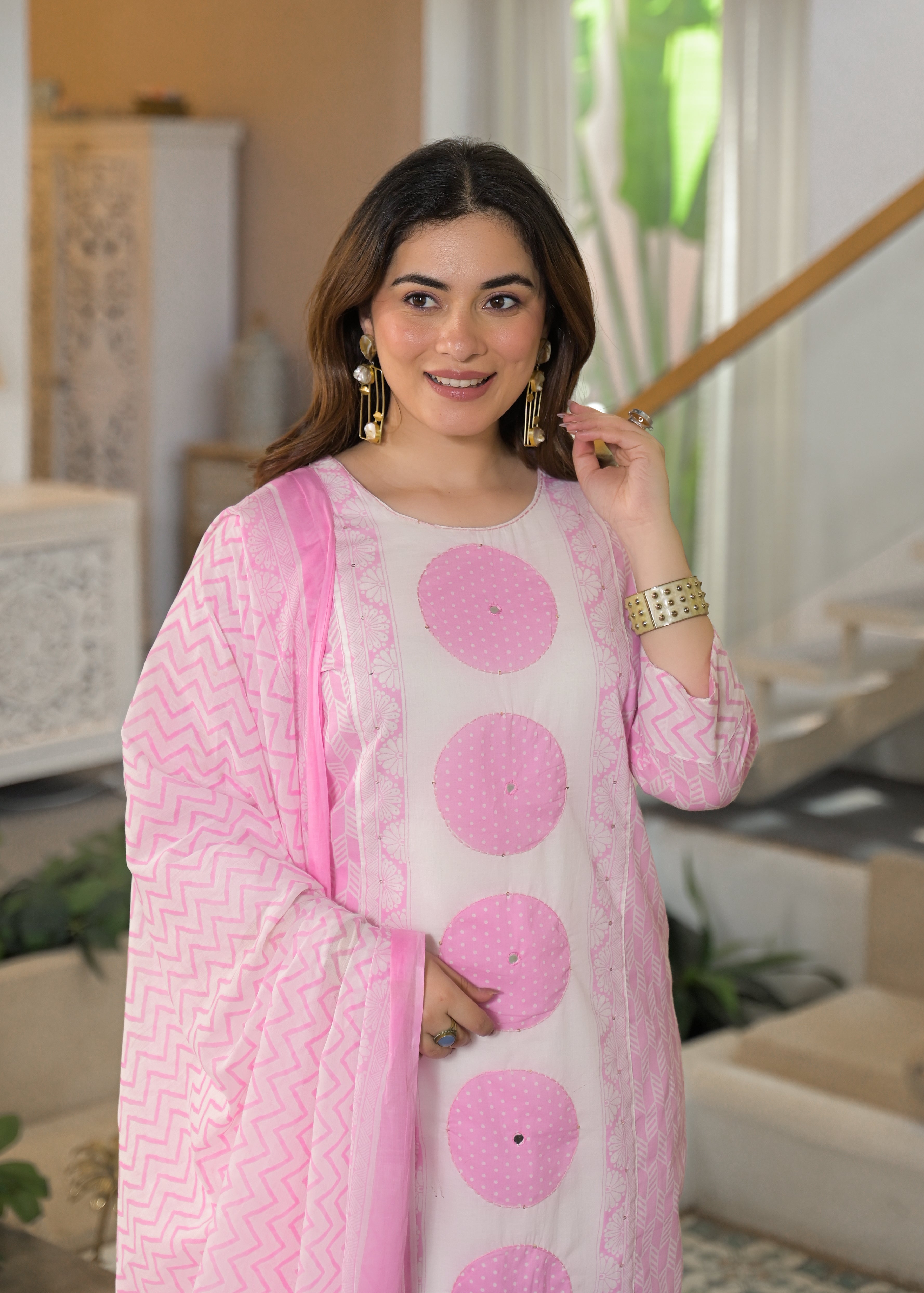 Gulnaar Soft Cotton Floral Suit Set