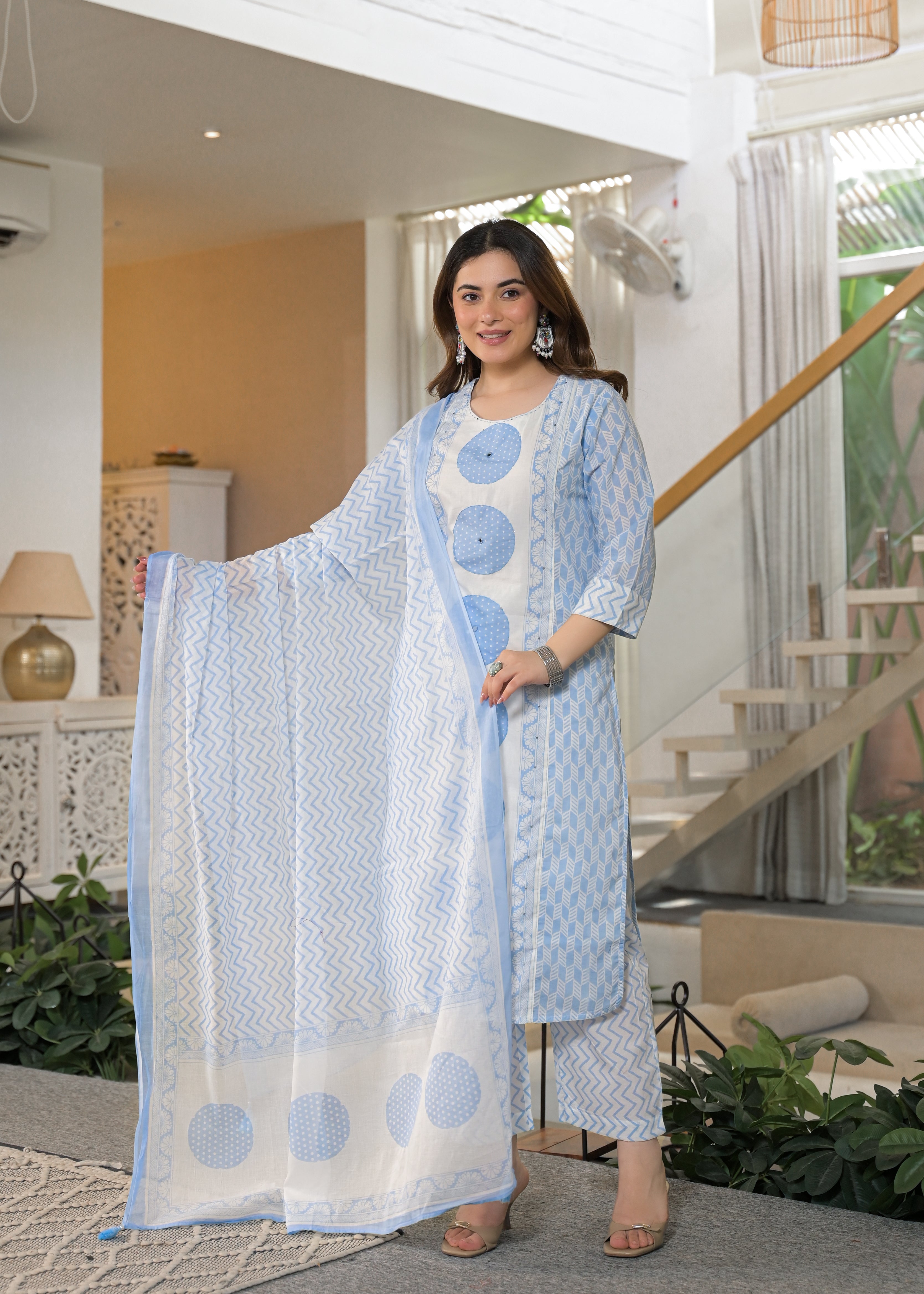 Gulnaar Soft Cotton Floral Suit Set