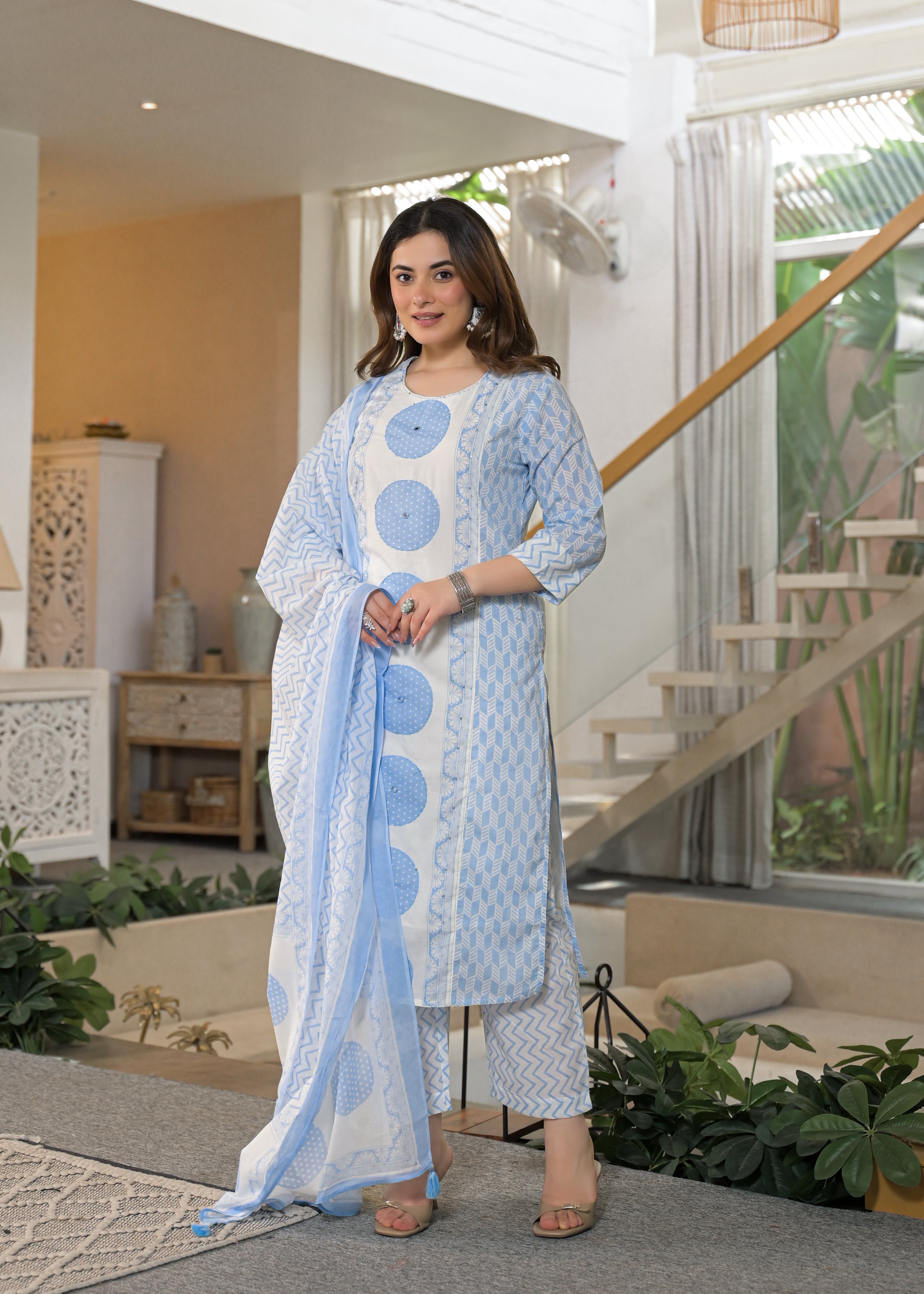 Gulnaar Soft Cotton Floral Suit Set