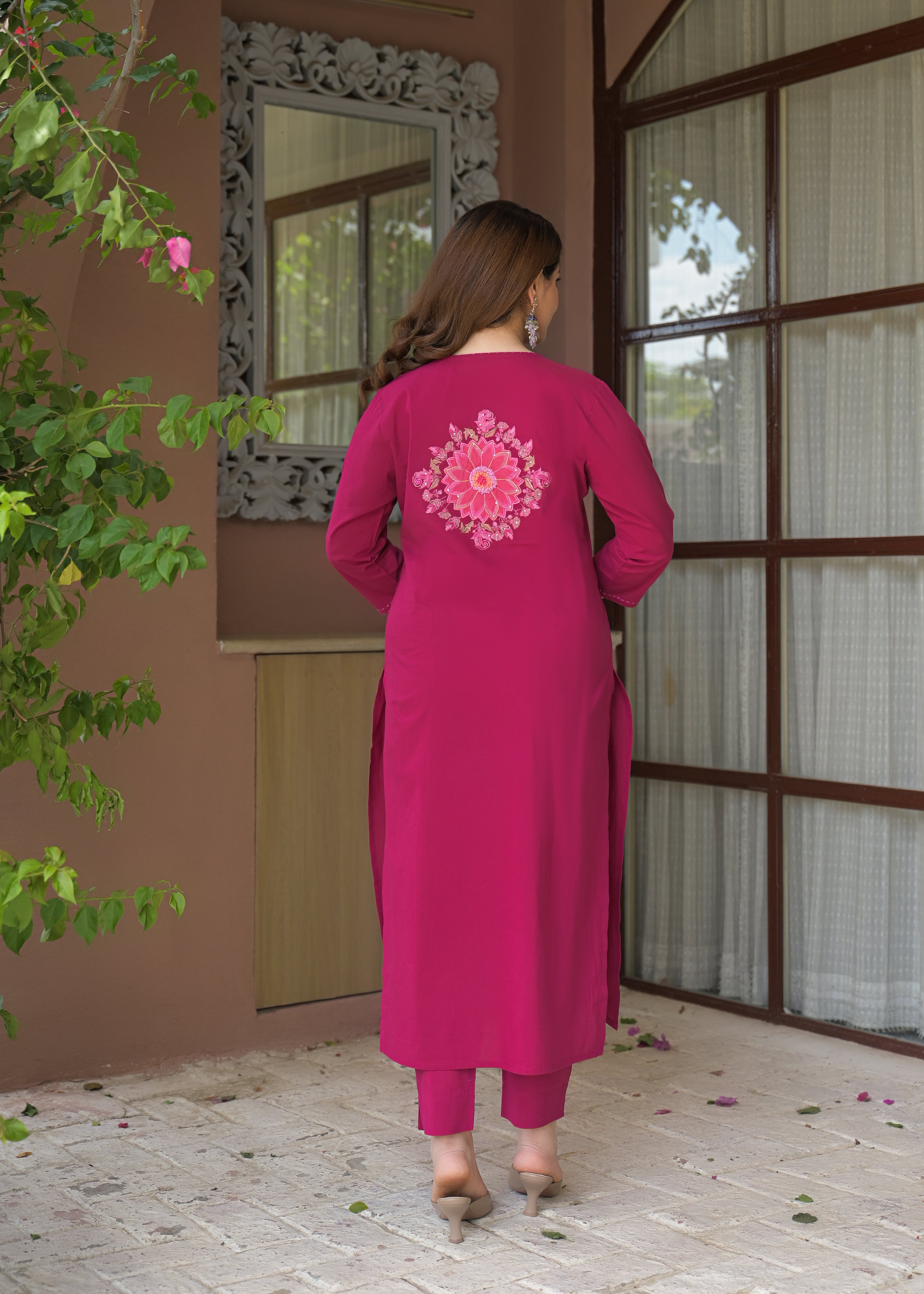 Noor Elegance Handwork Cotton Suit Set with Dupatta