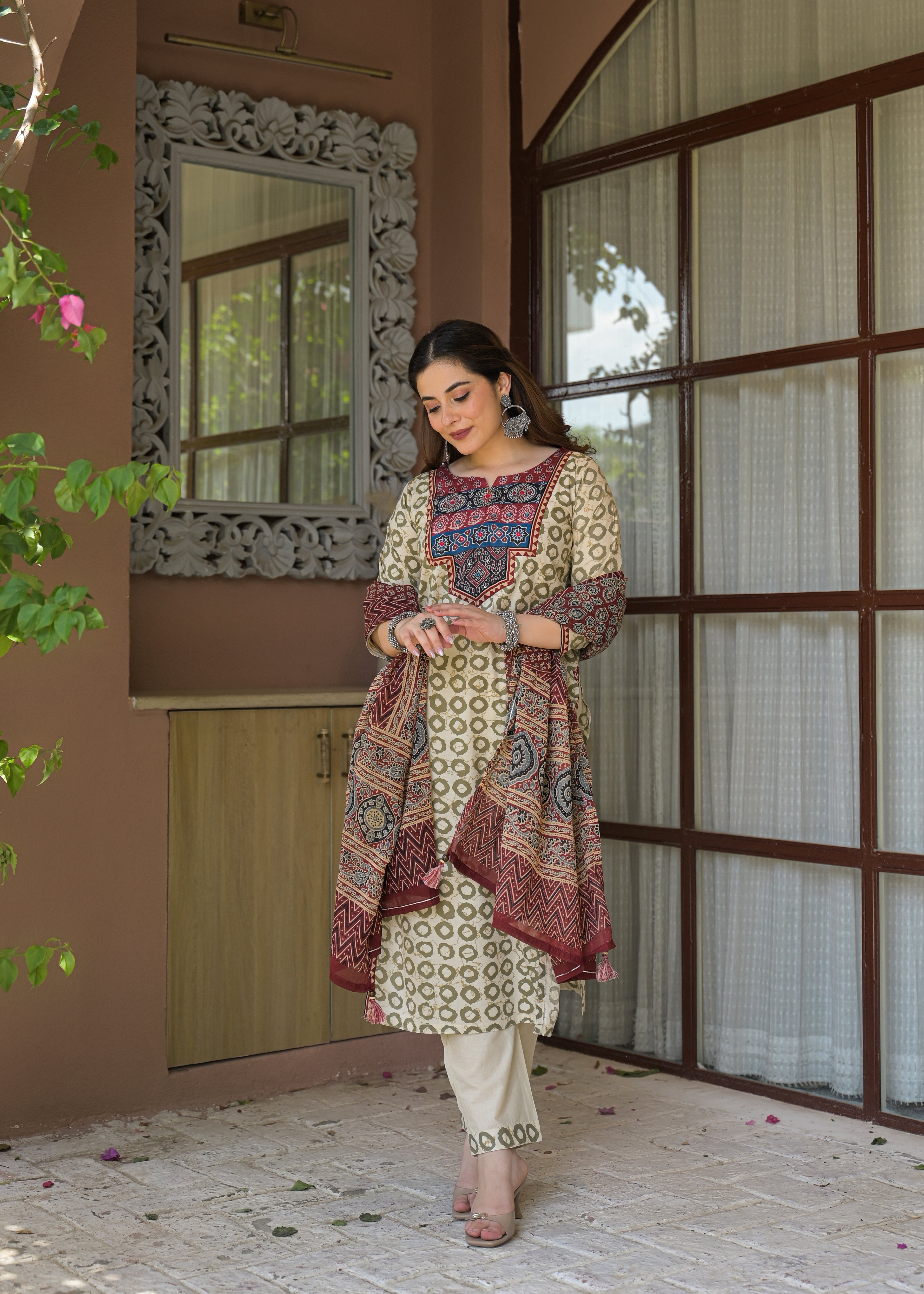 Rajwada Heritage Jaipuri Cotton Suit Set with Dupatta