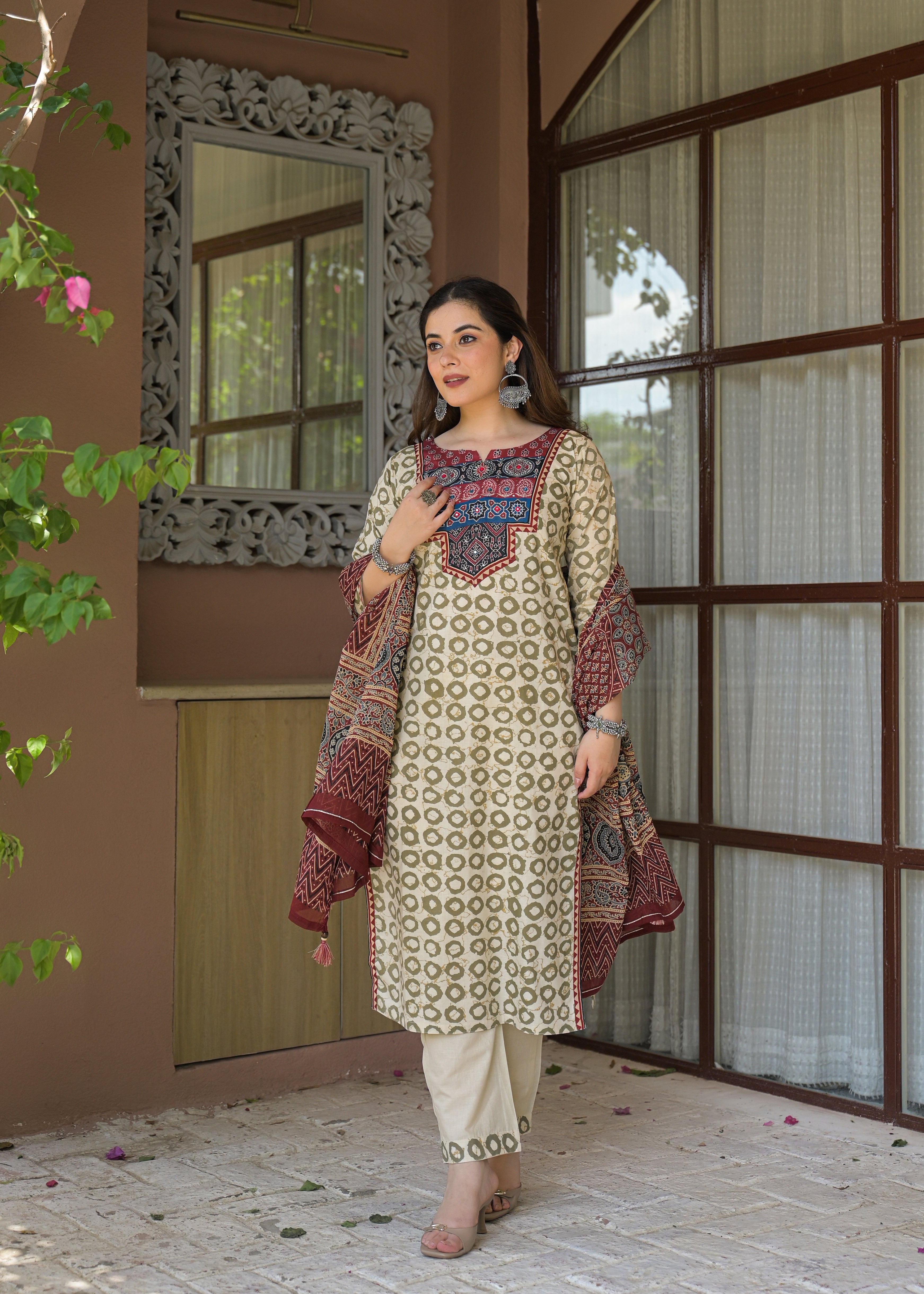 Rajwada Heritage Jaipuri Cotton Suit Set with Dupatta