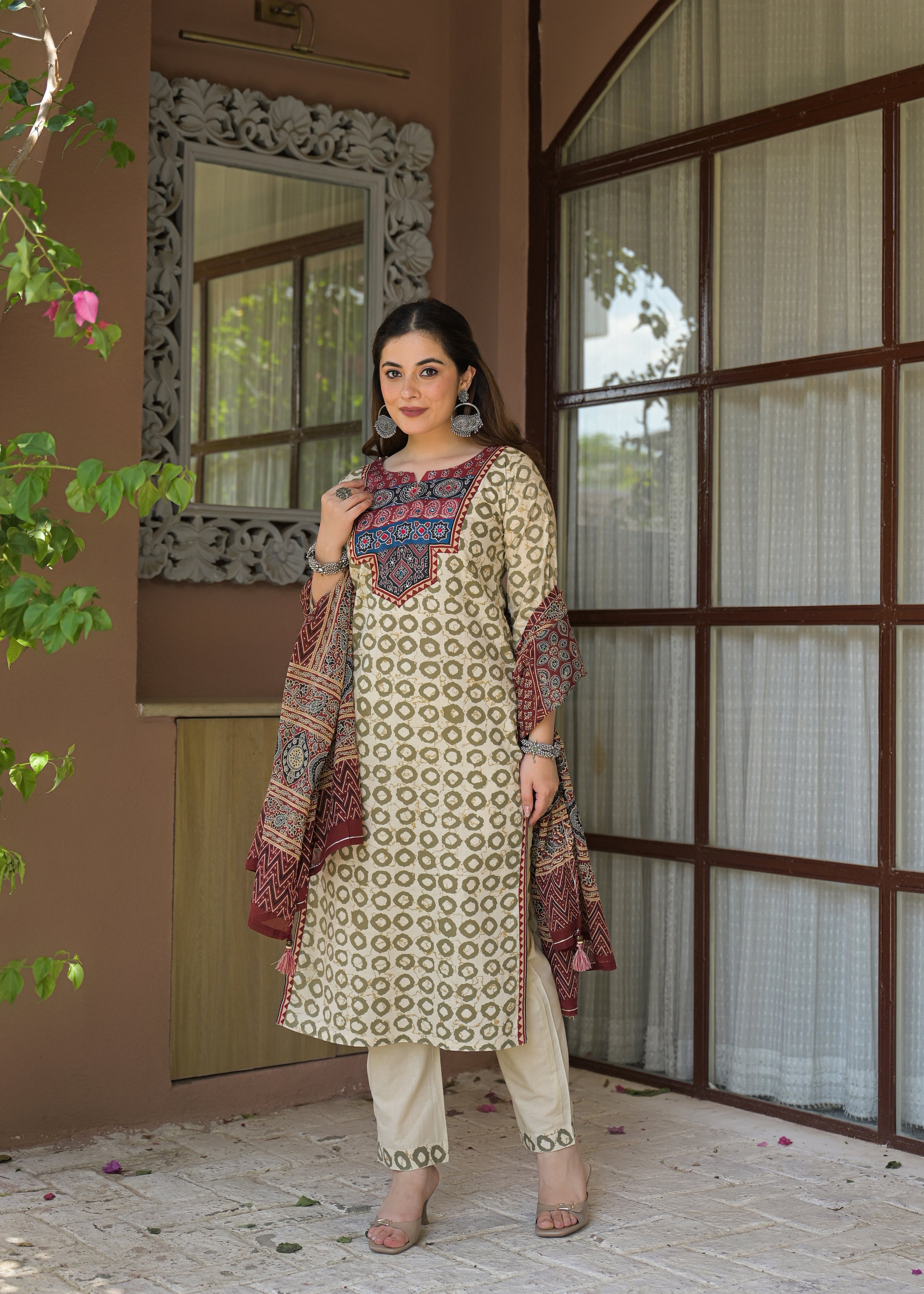 Rajwada Heritage Jaipuri Cotton Suit Set with Dupatta