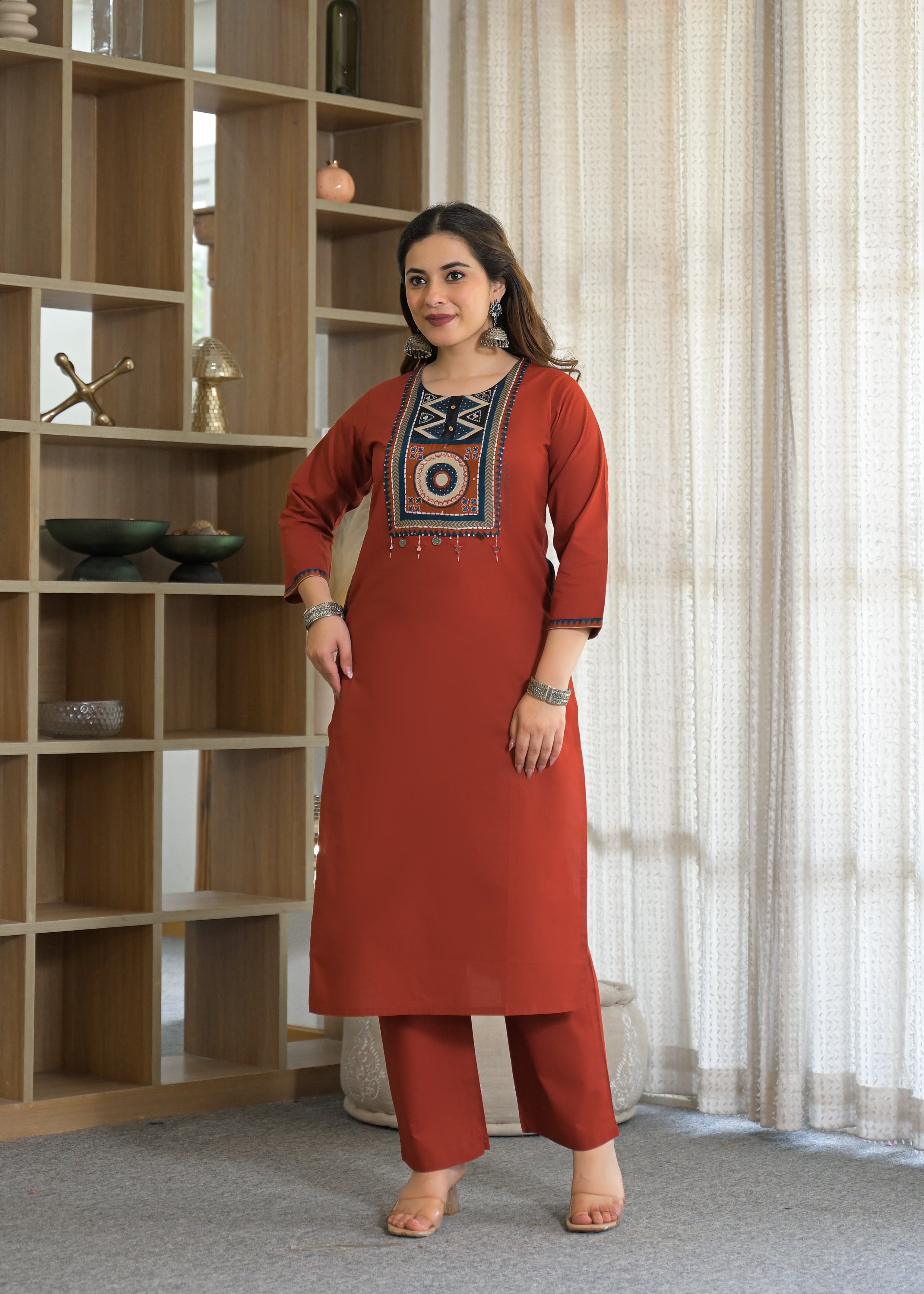 Tribal Panel Cotton Suit Set