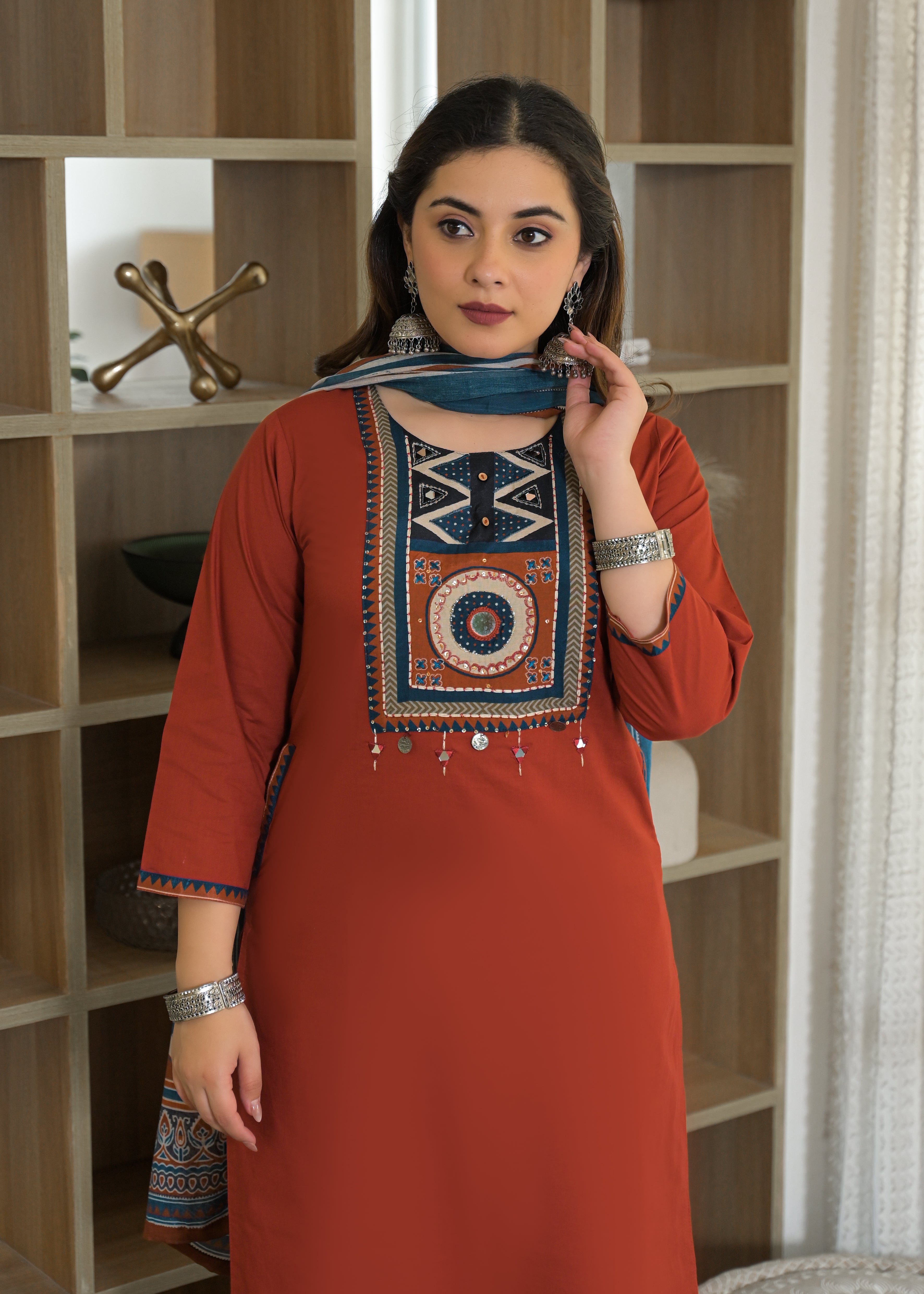 Tribal Panel Cotton Suit Set