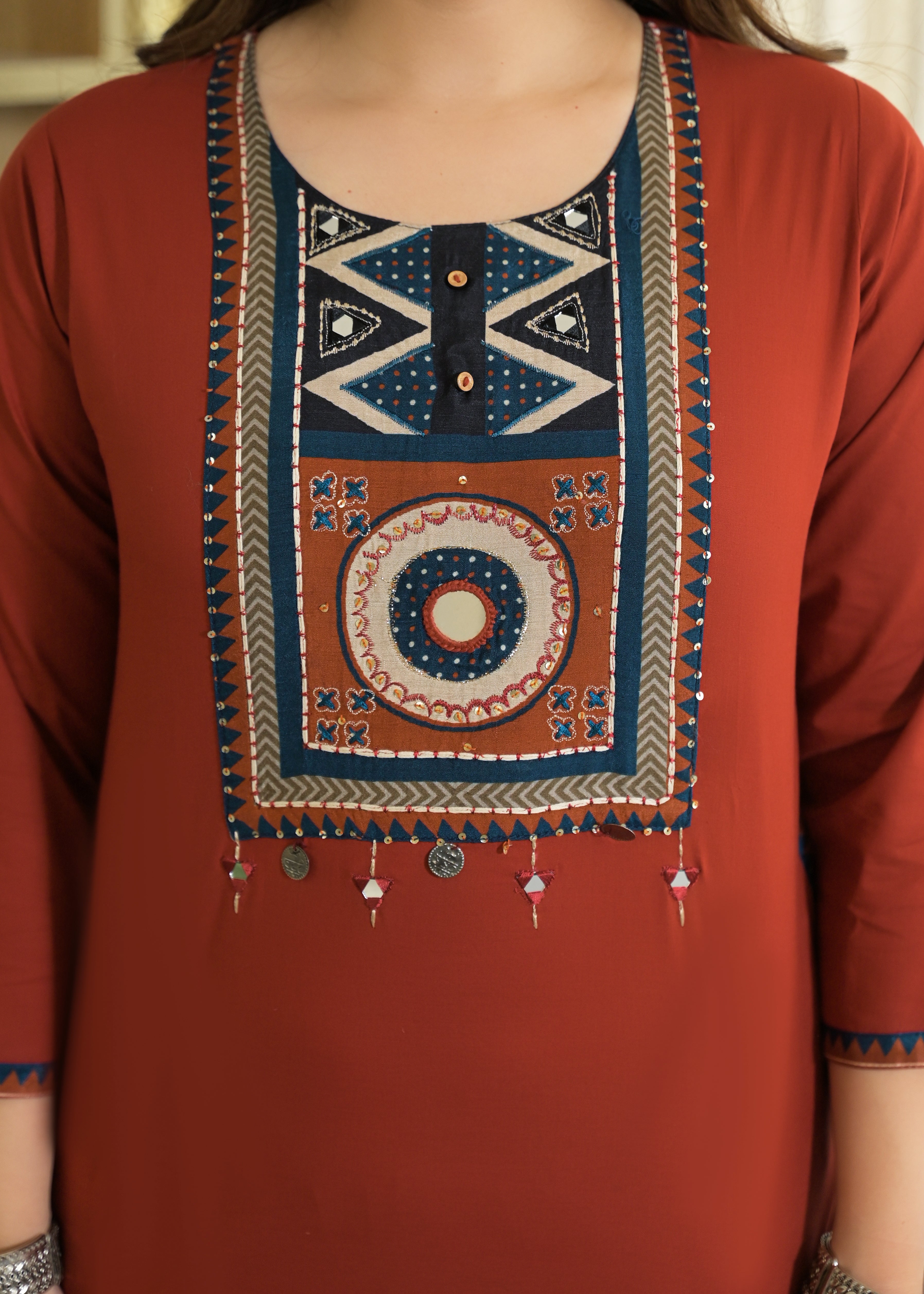 Tribal Panel Cotton Suit Set