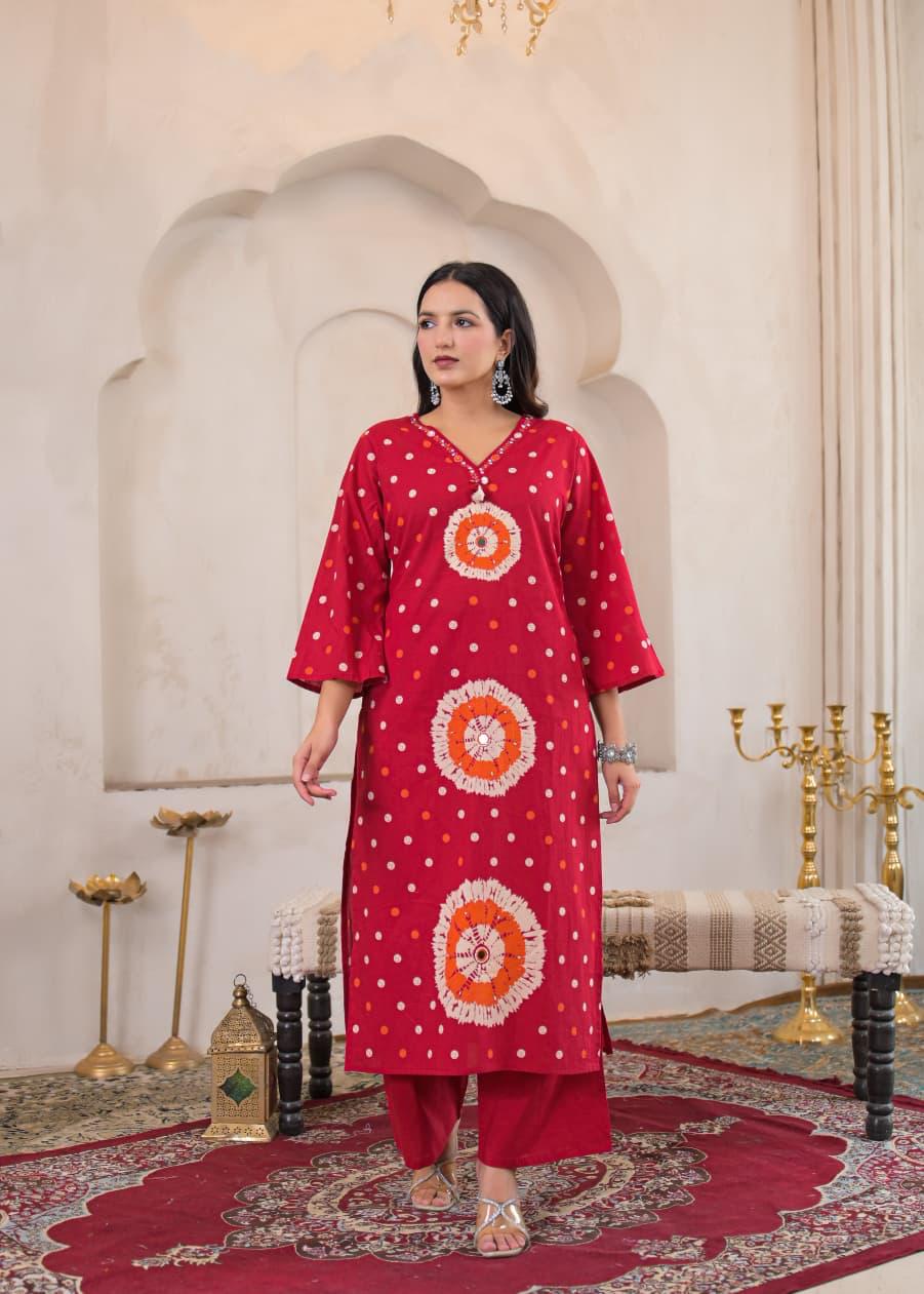 Rangriti Cotton Printed Straight Suit Set with Dupatta