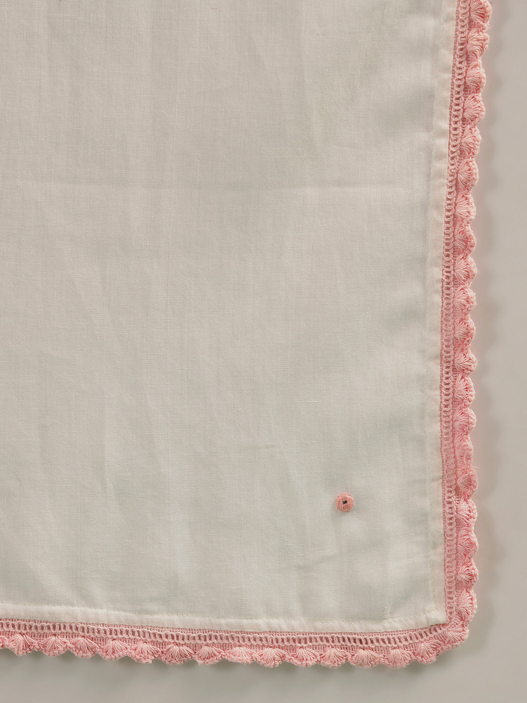 Ivory Lucknowi Embroidered Mulmul Cotton Kurta Pant Dupatta Set