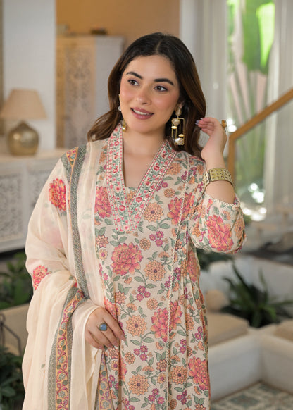 Gulnaar Soft Cotton Floral Suit Set