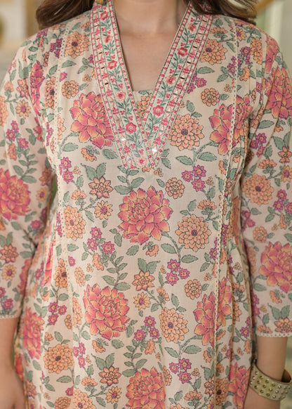 Gulnaar Soft Cotton Floral Suit Set