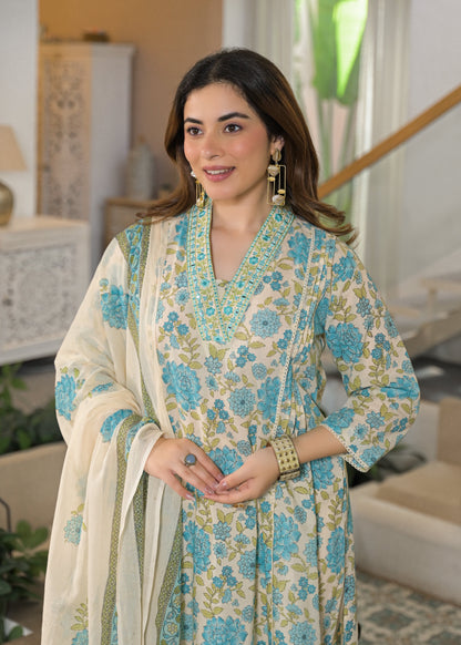 Gulnaar Soft Cotton Floral Suit Set