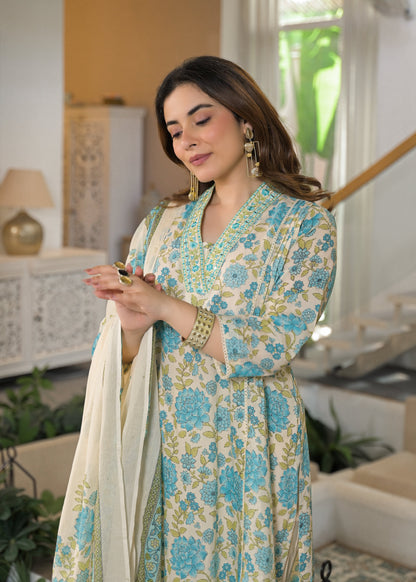 Gulnaar Soft Cotton Floral Suit Set