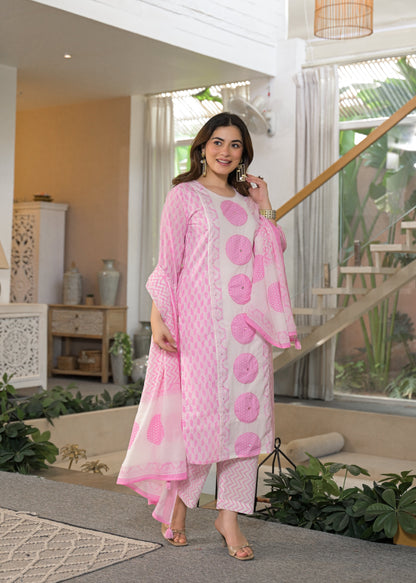 Gulnaar Soft Cotton Floral Suit Set