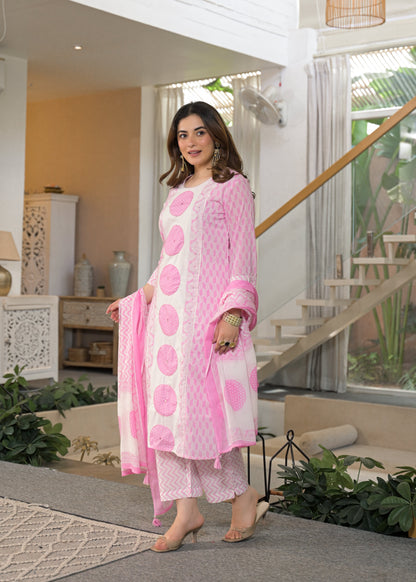 Gulnaar Soft Cotton Floral Suit Set