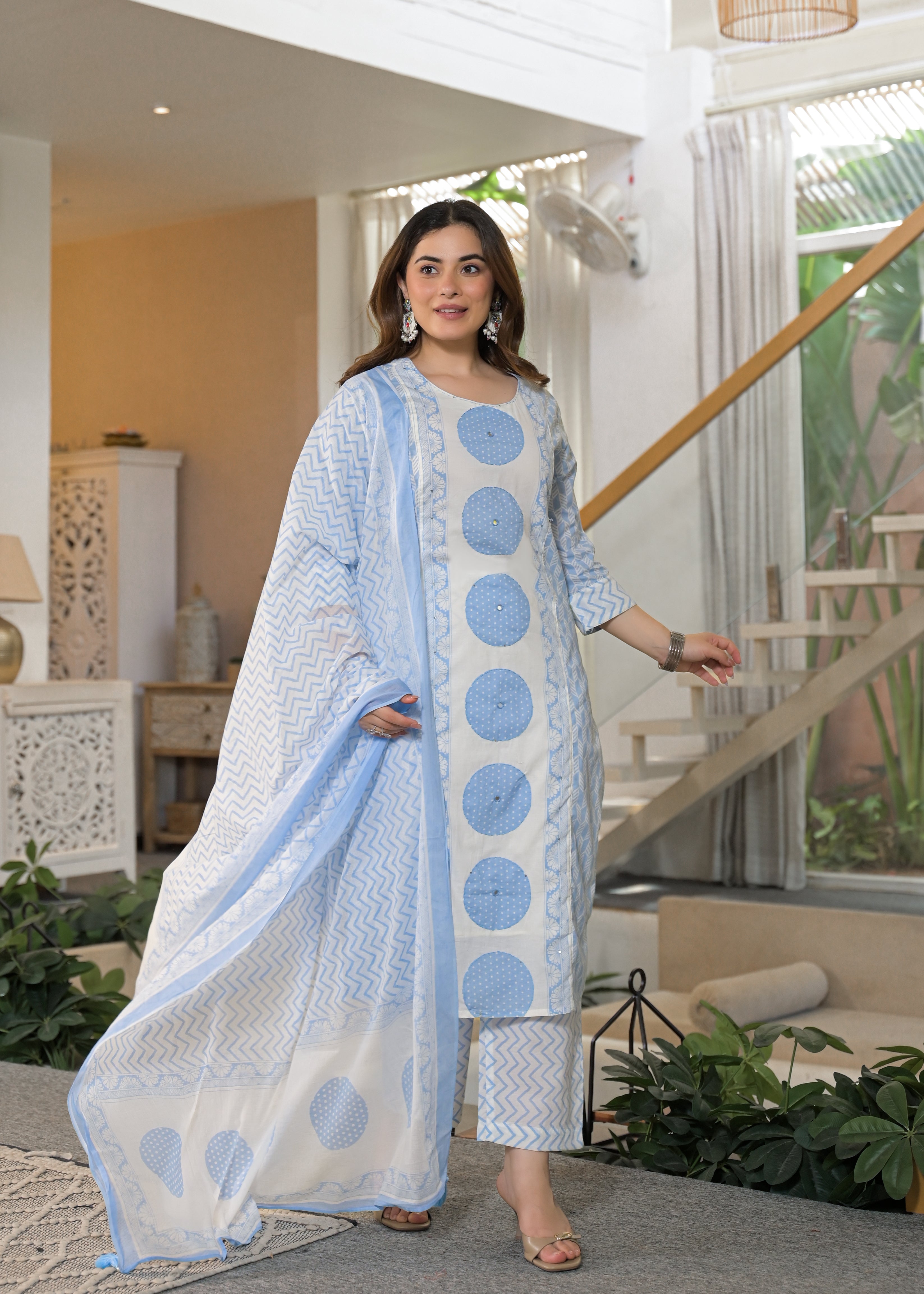 Gulnaar Soft Cotton Floral Suit Set