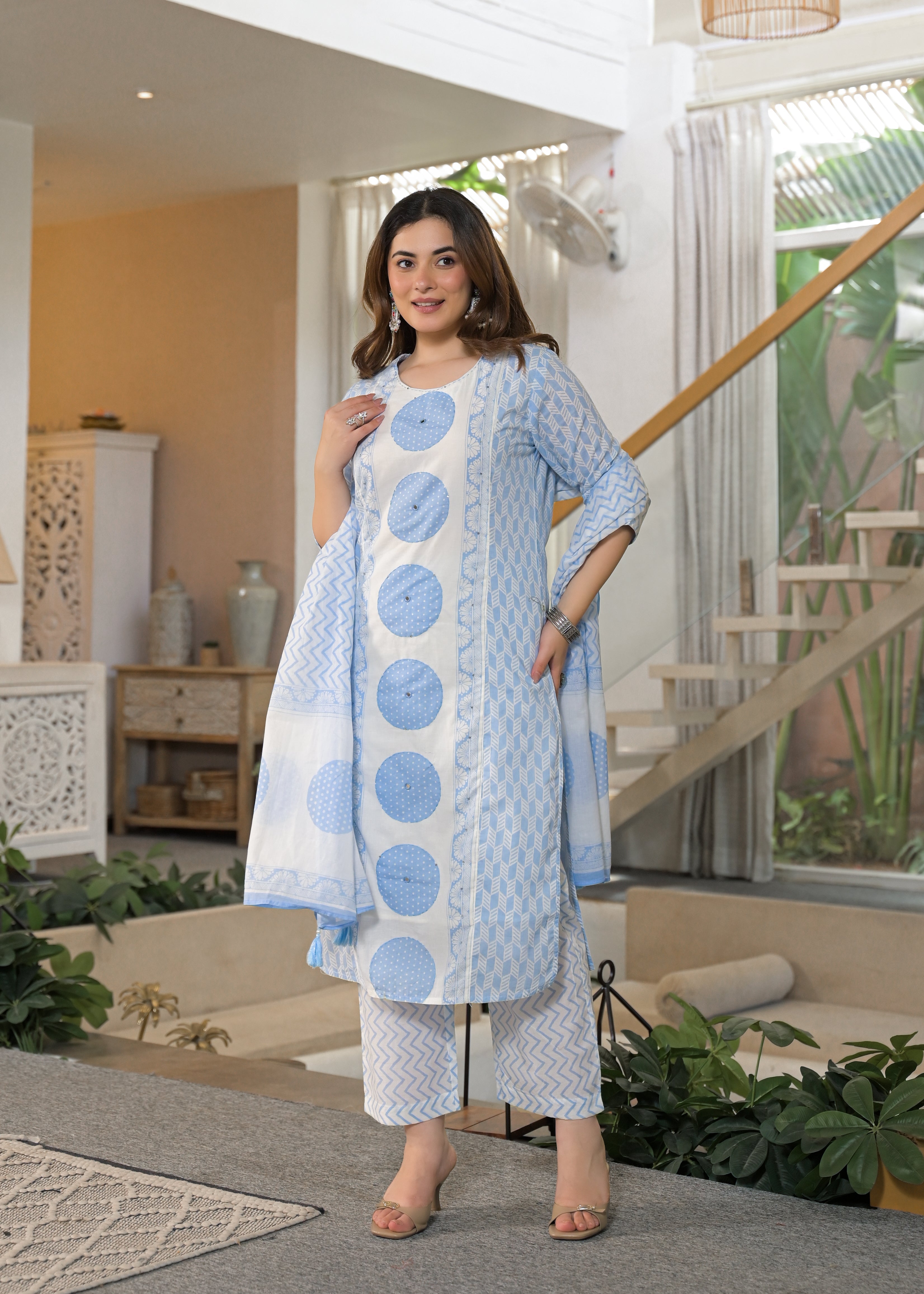 Gulnaar Soft Cotton Floral Suit Set