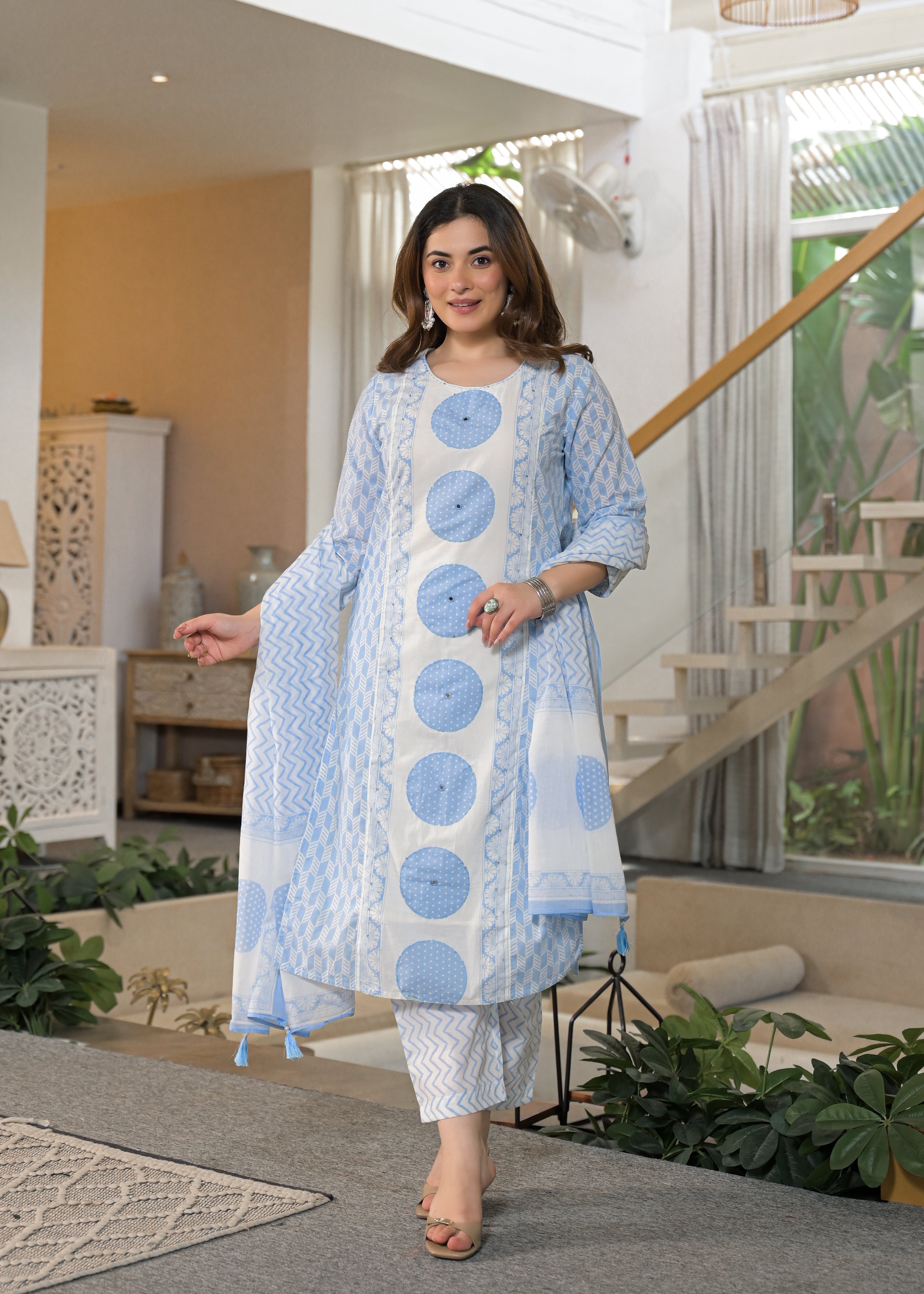 Gulnaar Soft Cotton Floral Suit Set