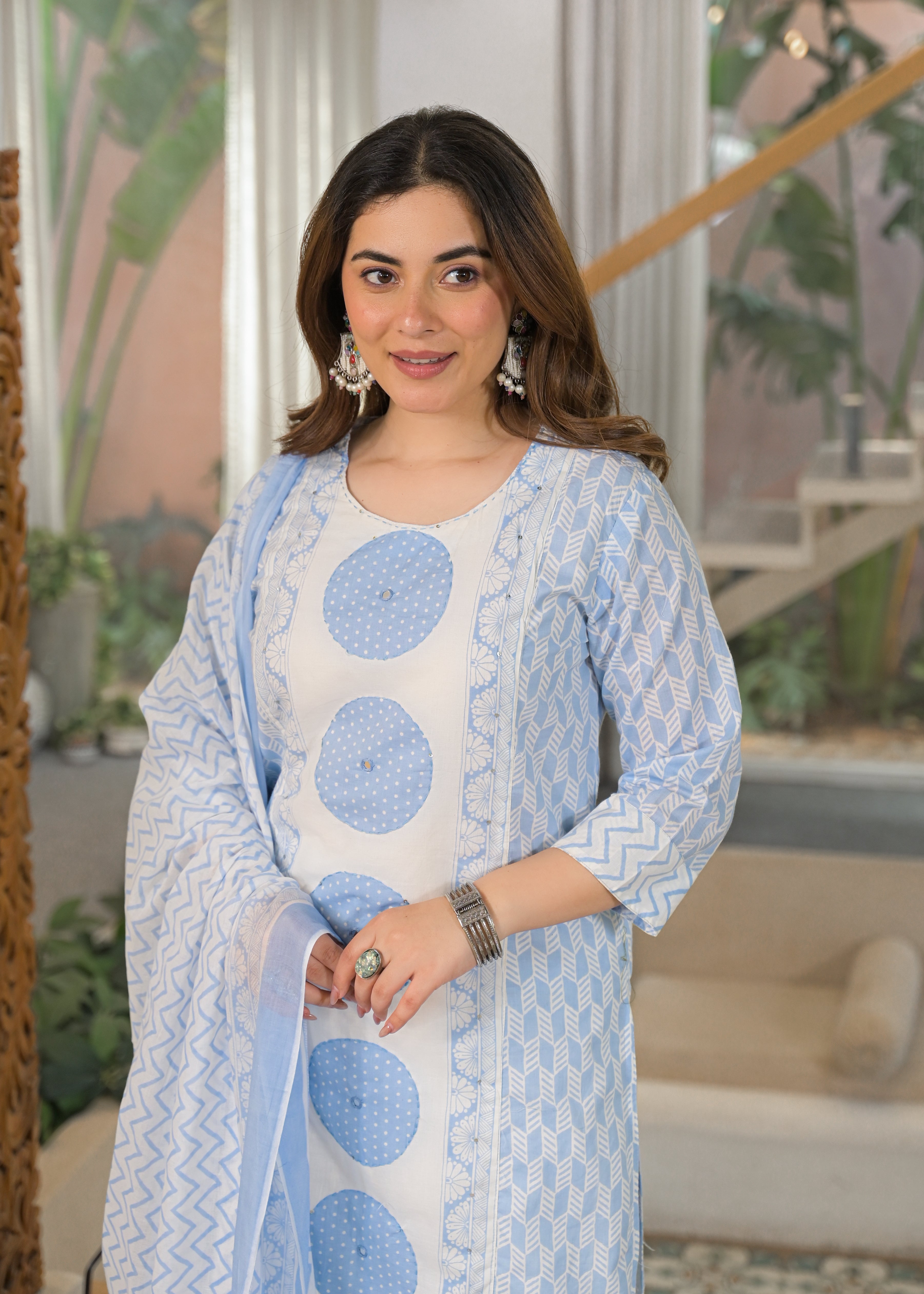 Gulnaar Soft Cotton Floral Suit Set