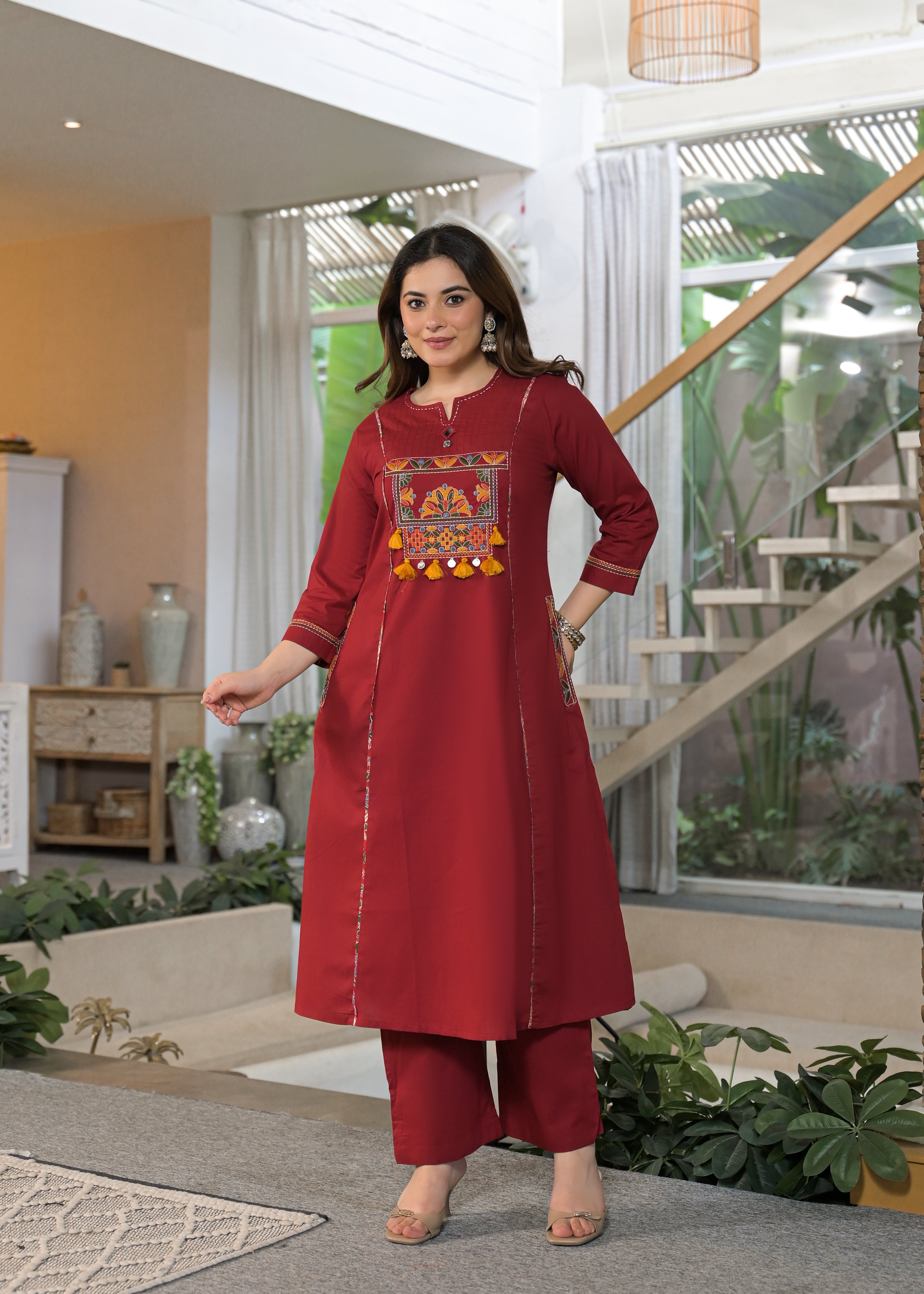 Mehfil Grace Embroidered Cotton Suit Set with Dupatta