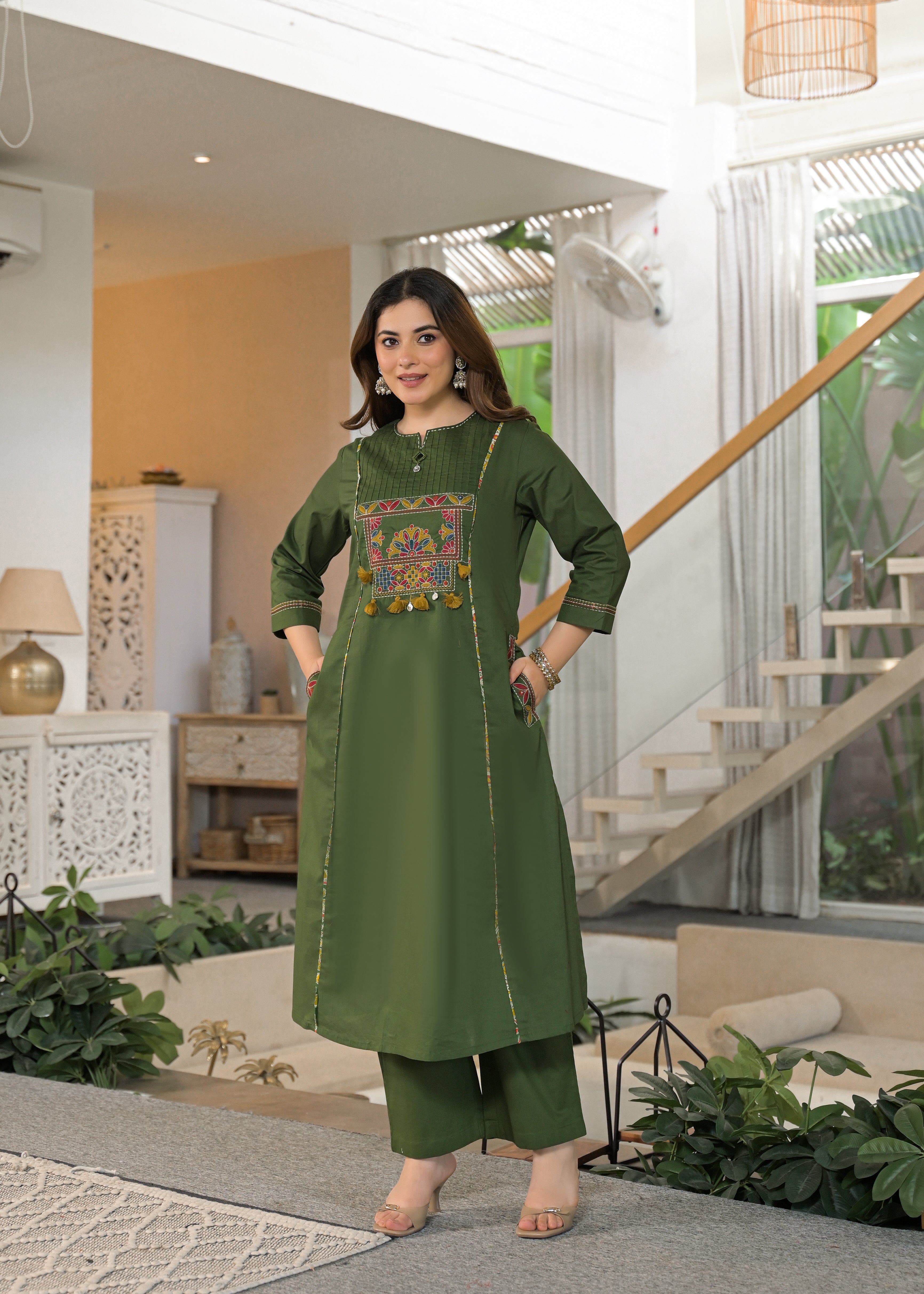 Mehfil Grace Embroidered Cotton Suit Set with Dupatta