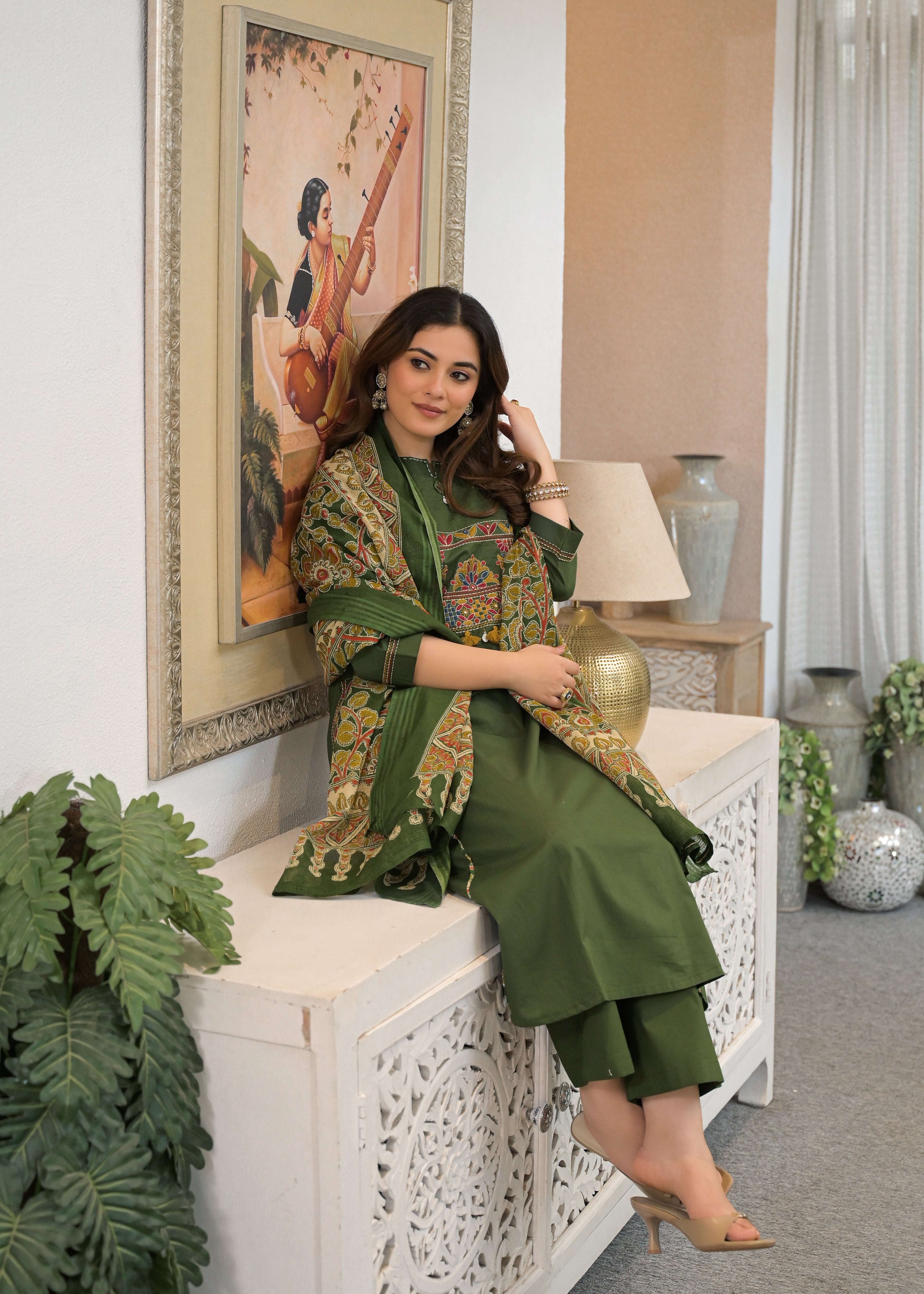 Mehfil Grace Embroidered Cotton Suit Set with Dupatta