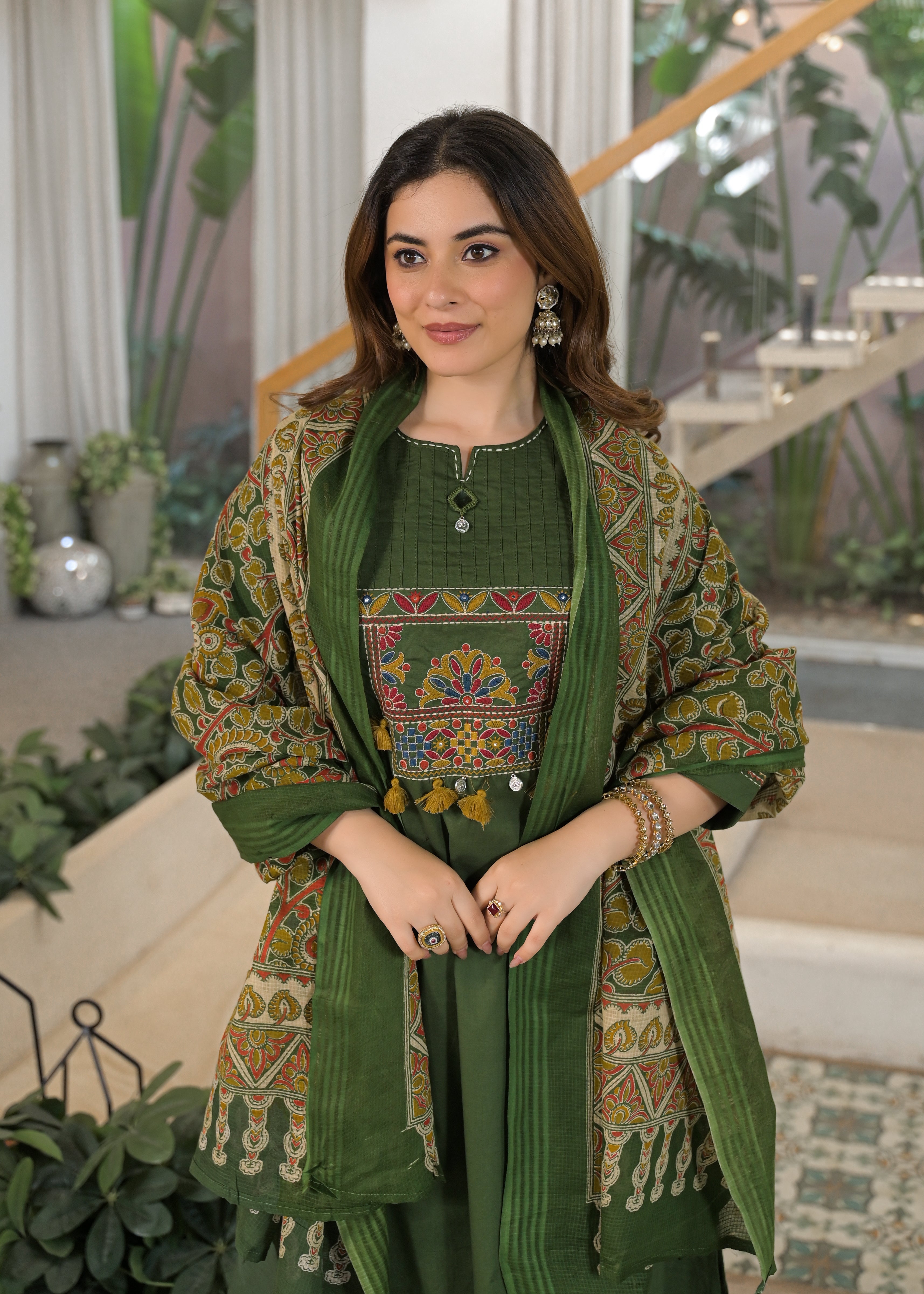 Mehfil Grace Embroidered Cotton Suit Set with Dupatta