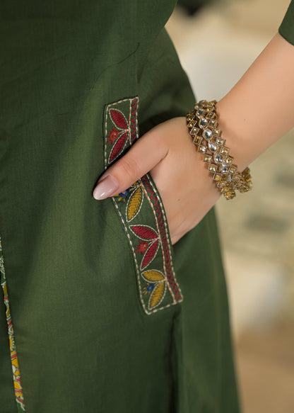 Mehfil Grace Embroidered Cotton Suit Set with Dupatta