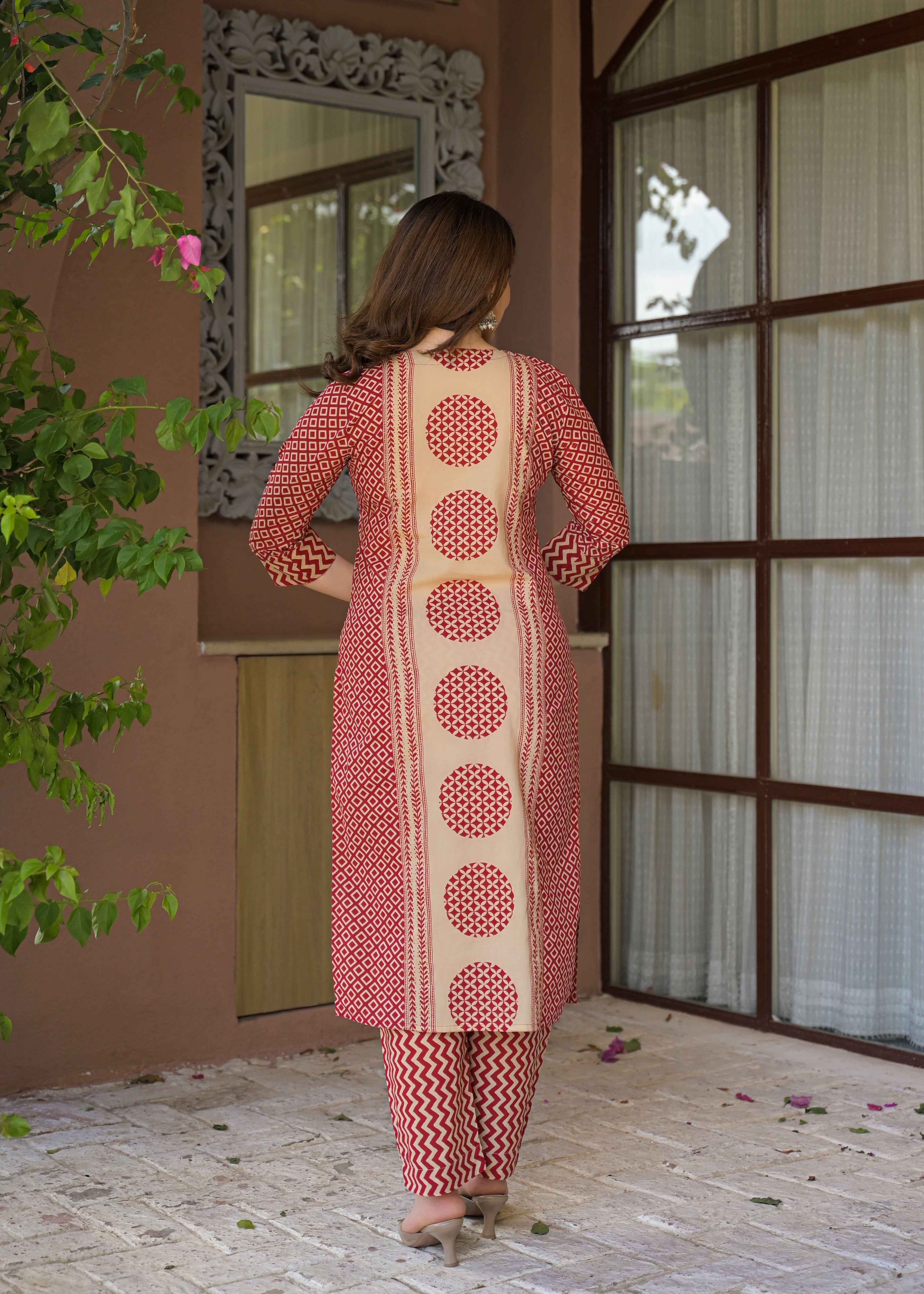 Indigo Charm Printed Cotton Suit Set with Dupatta