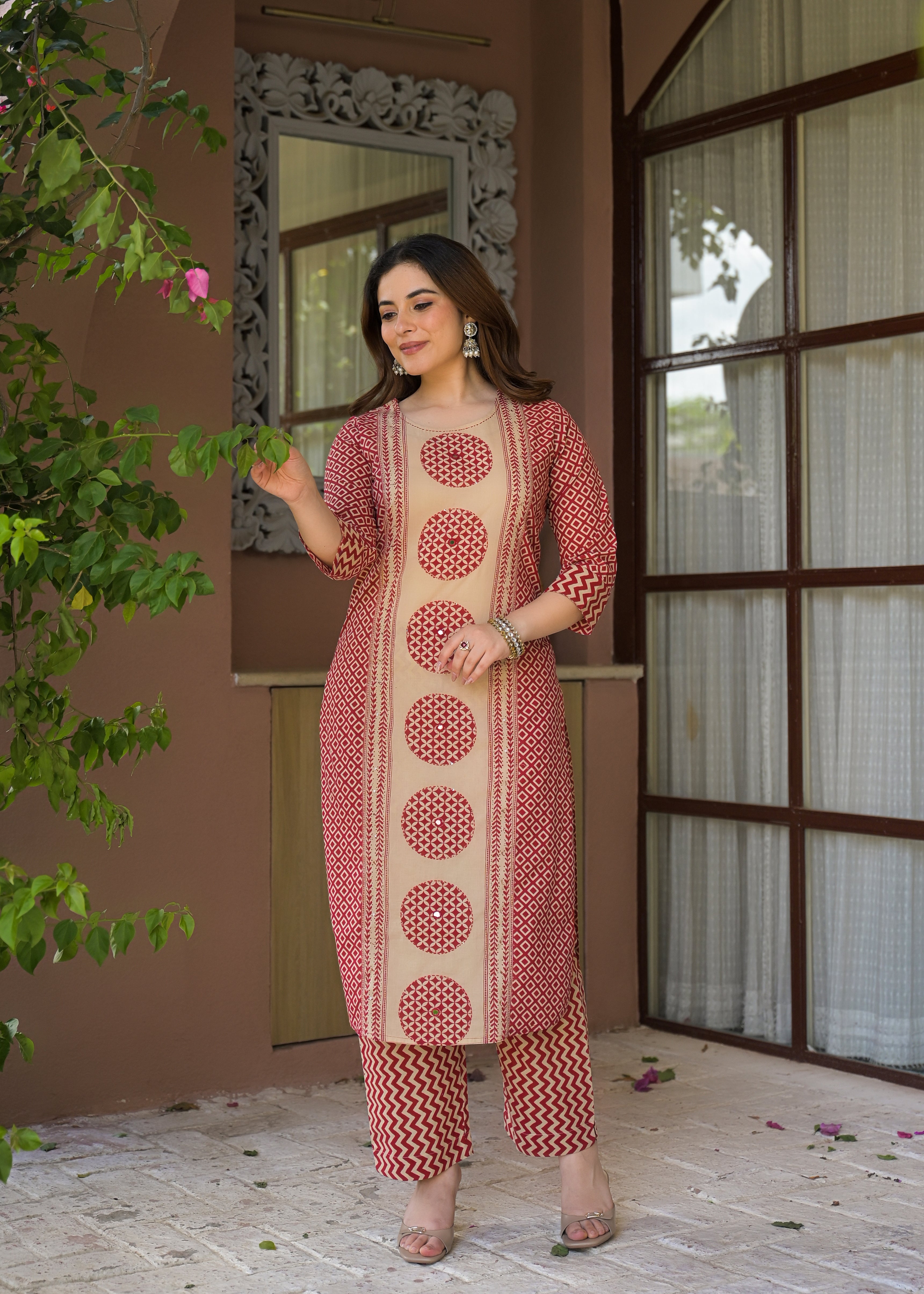 Indigo Charm Printed Cotton Suit Set with Dupatta
