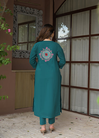 Noor Elegance Handwork Cotton Suit Set with Dupatta