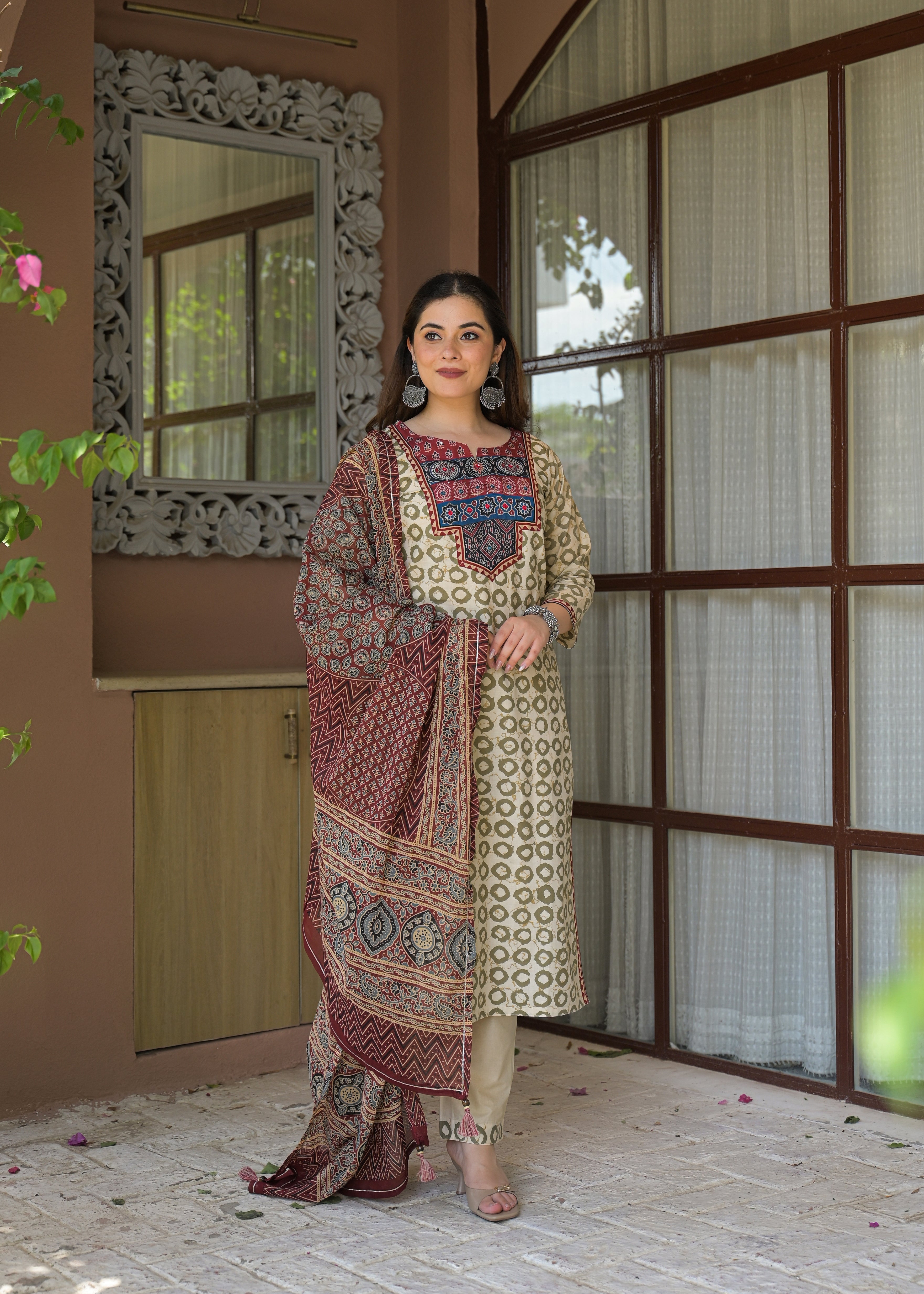 Rajwada Heritage Jaipuri Cotton Suit Set with Dupatta