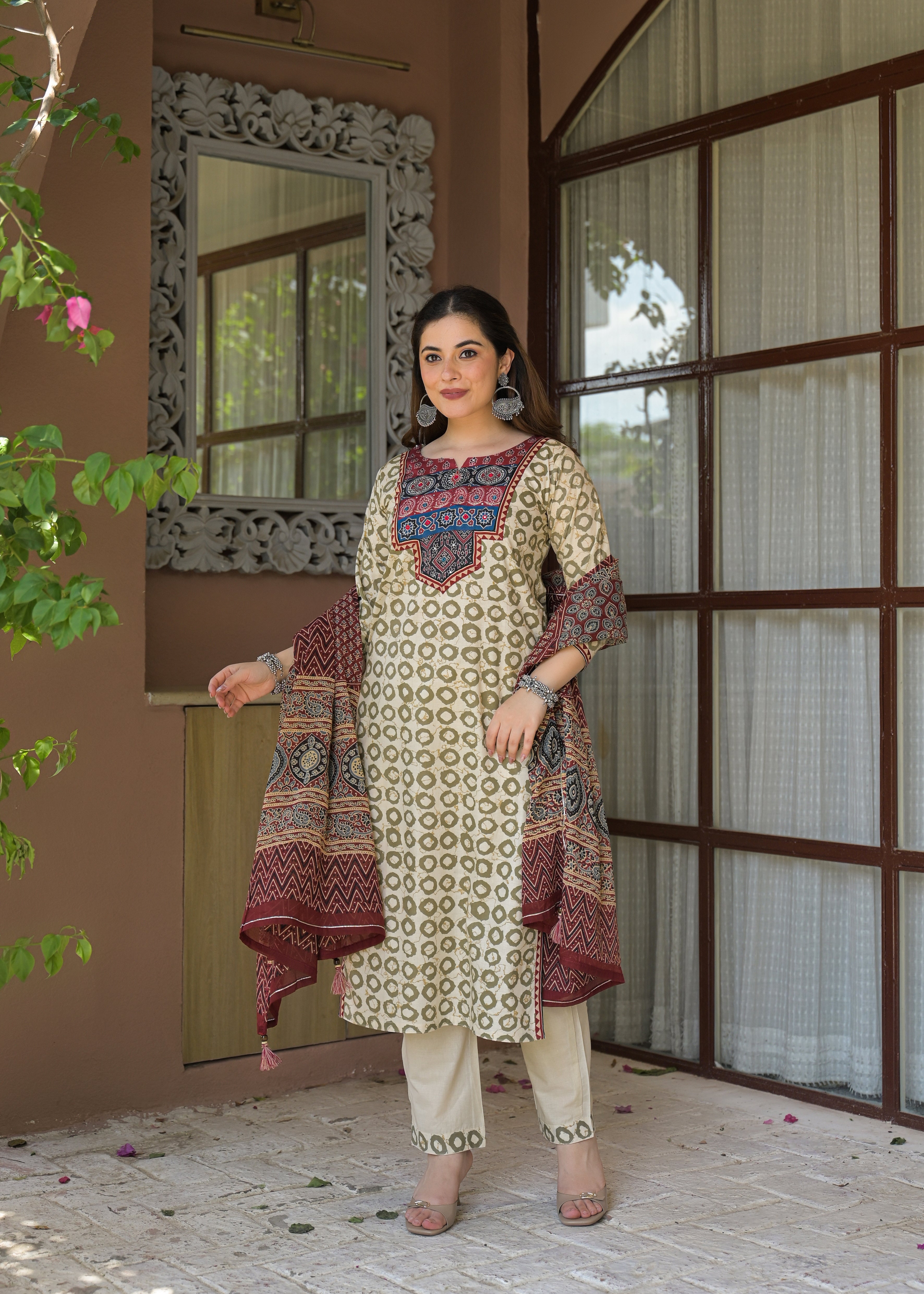 Rajwada Heritage Jaipuri Cotton Suit Set with Dupatta