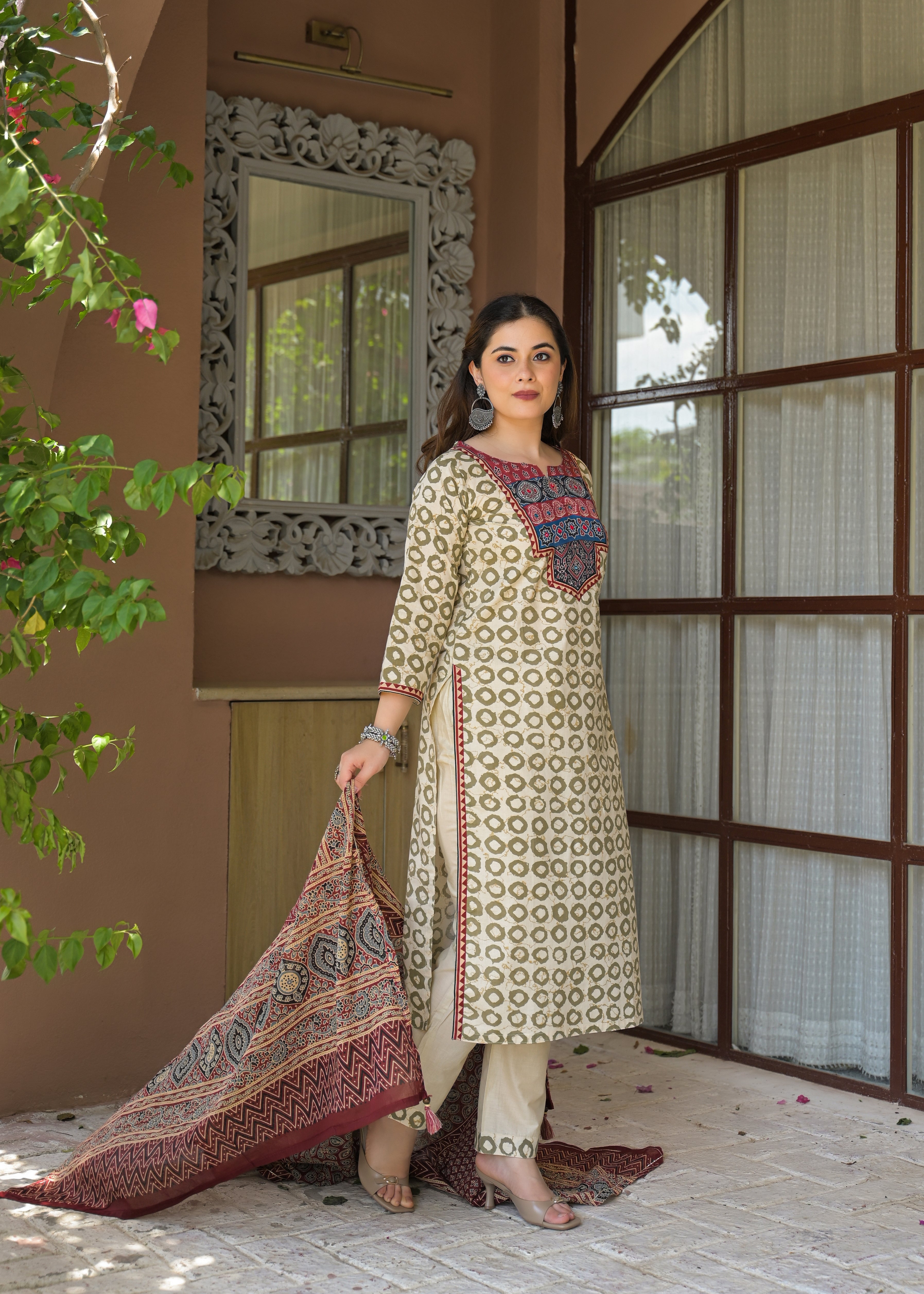 Rajwada Heritage Jaipuri Cotton Suit Set with Dupatta