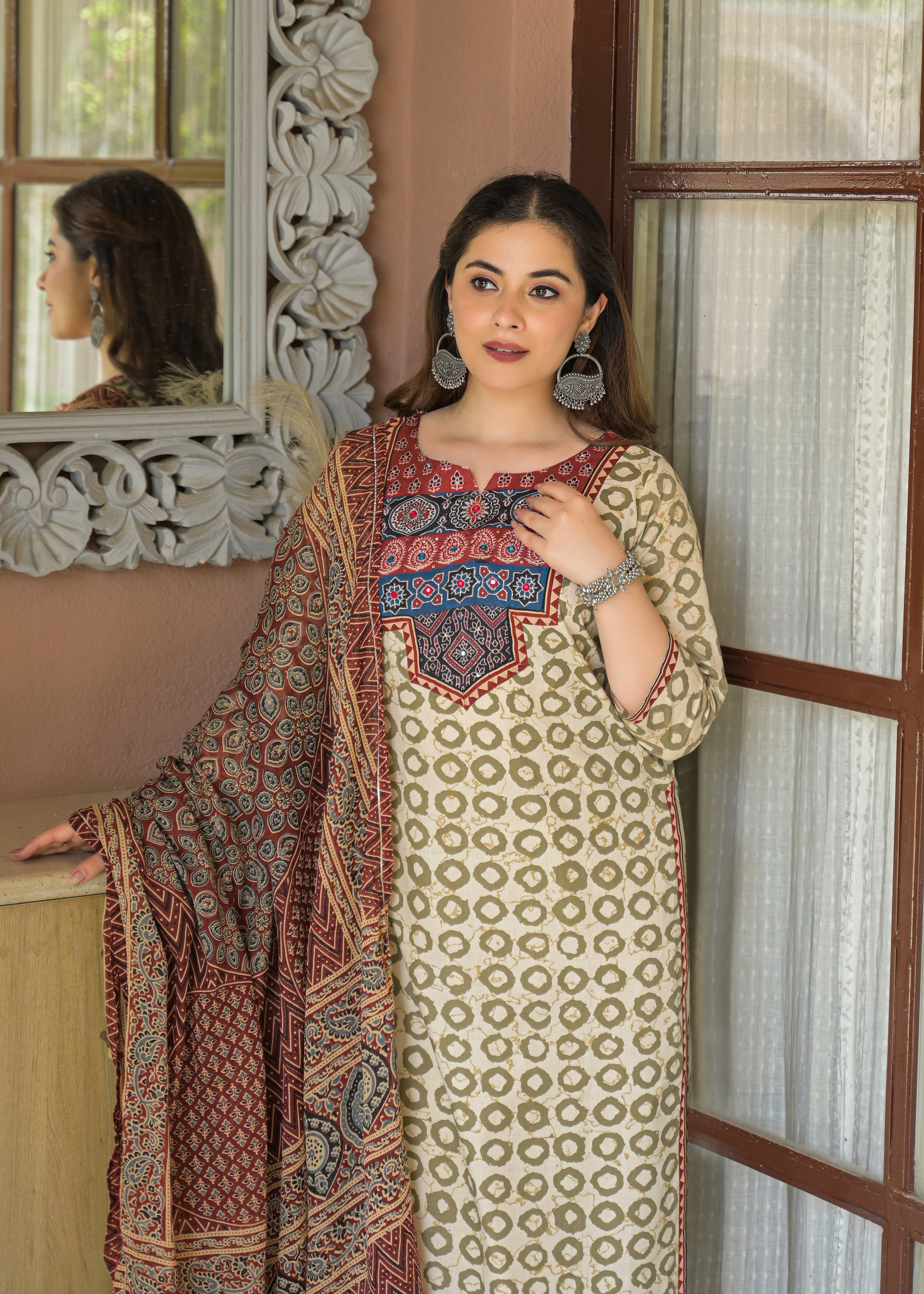 Rajwada Heritage Jaipuri Cotton Suit Set with Dupatta