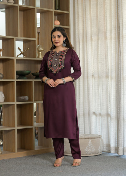 Noor Mahal Gajji Silk Suit Set with Printed Dupatta