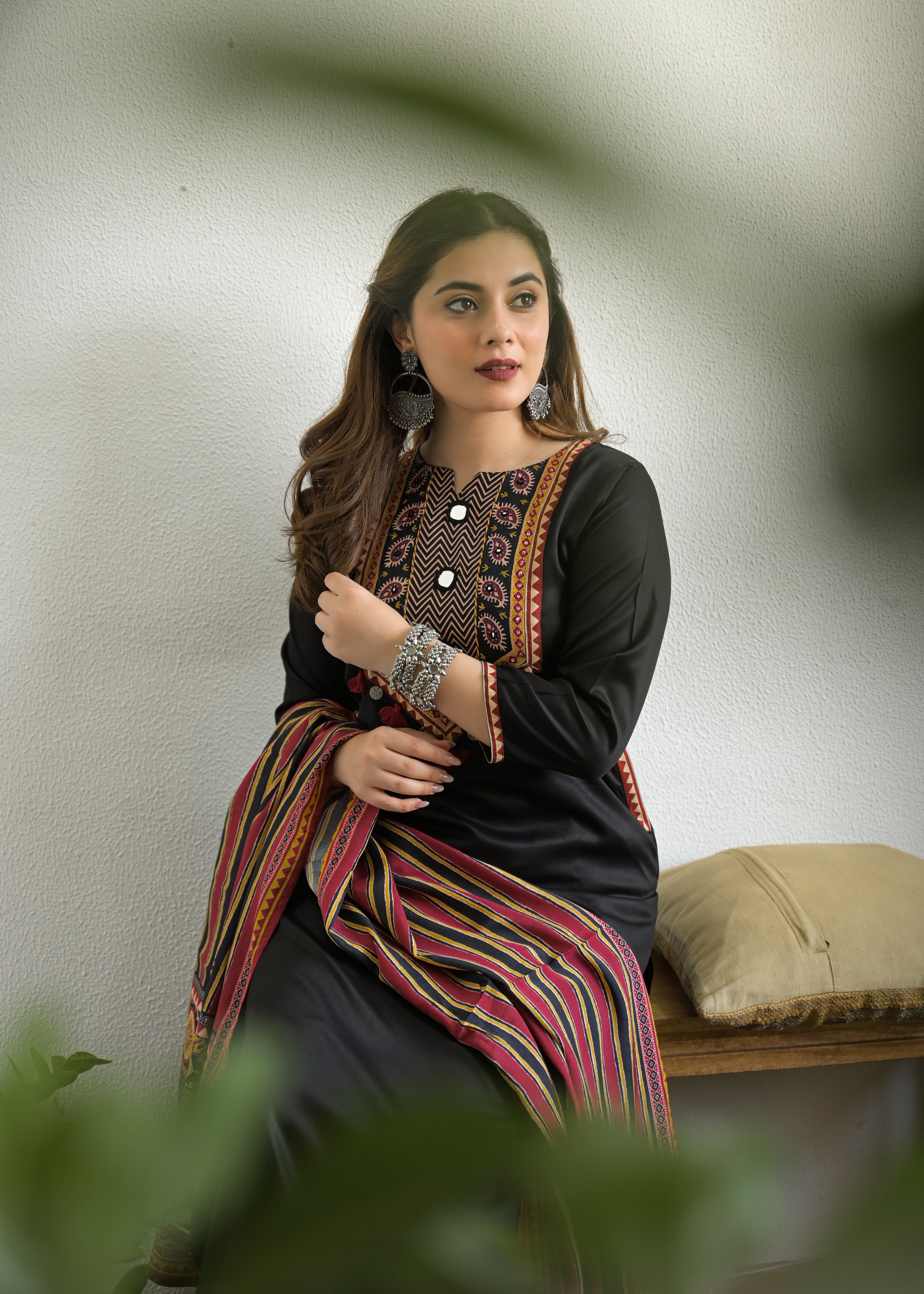 Noor Mahal Gajji Silk Suit Set with Printed Dupatta
