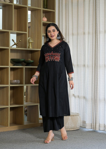 Rajwadi Elephant Cotton Kurti Palazzo Set