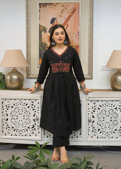 Rajwadi Elephant Cotton Kurti Palazzo Set
