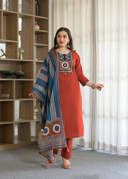 Tribal Panel Cotton Suit Set