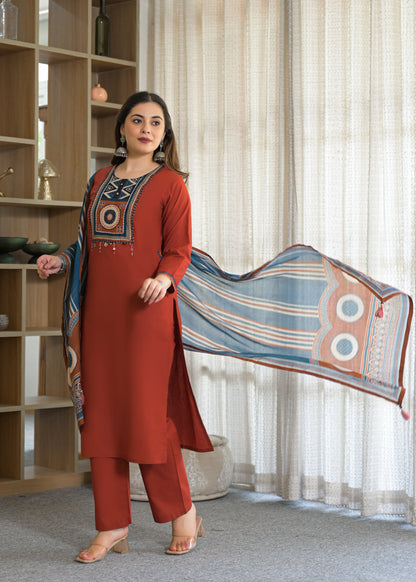 Tribal Panel Cotton Suit Set