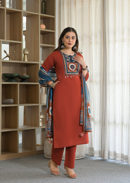 Tribal Panel Cotton Suit Set