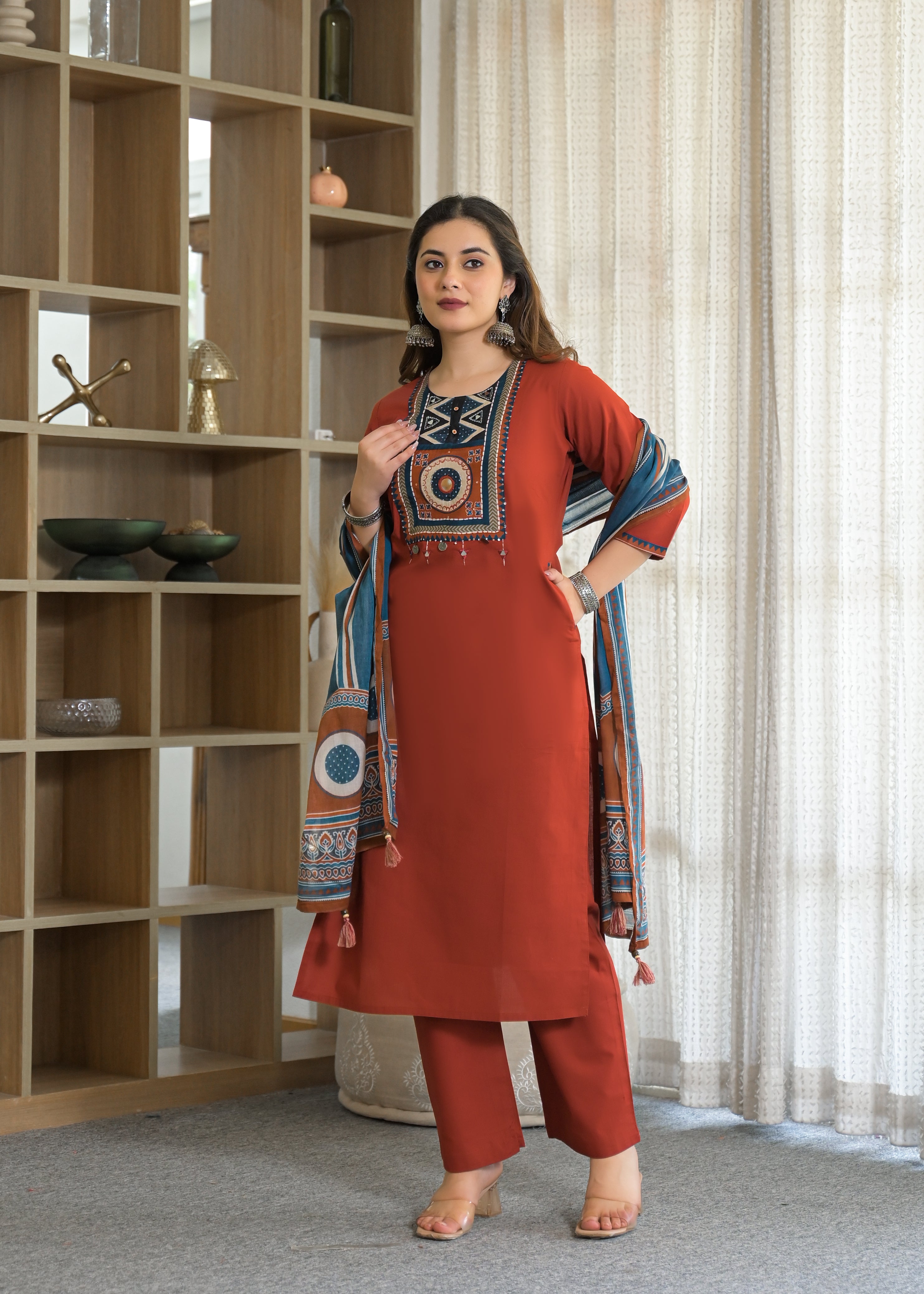 Tribal Panel Cotton Suit Set