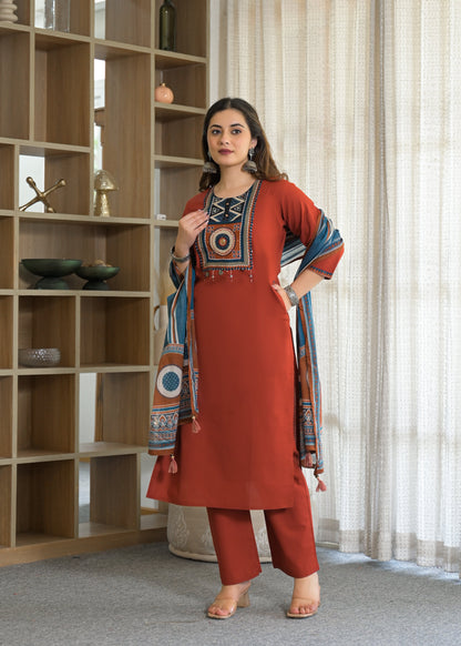 Tribal Panel Cotton Suit Set