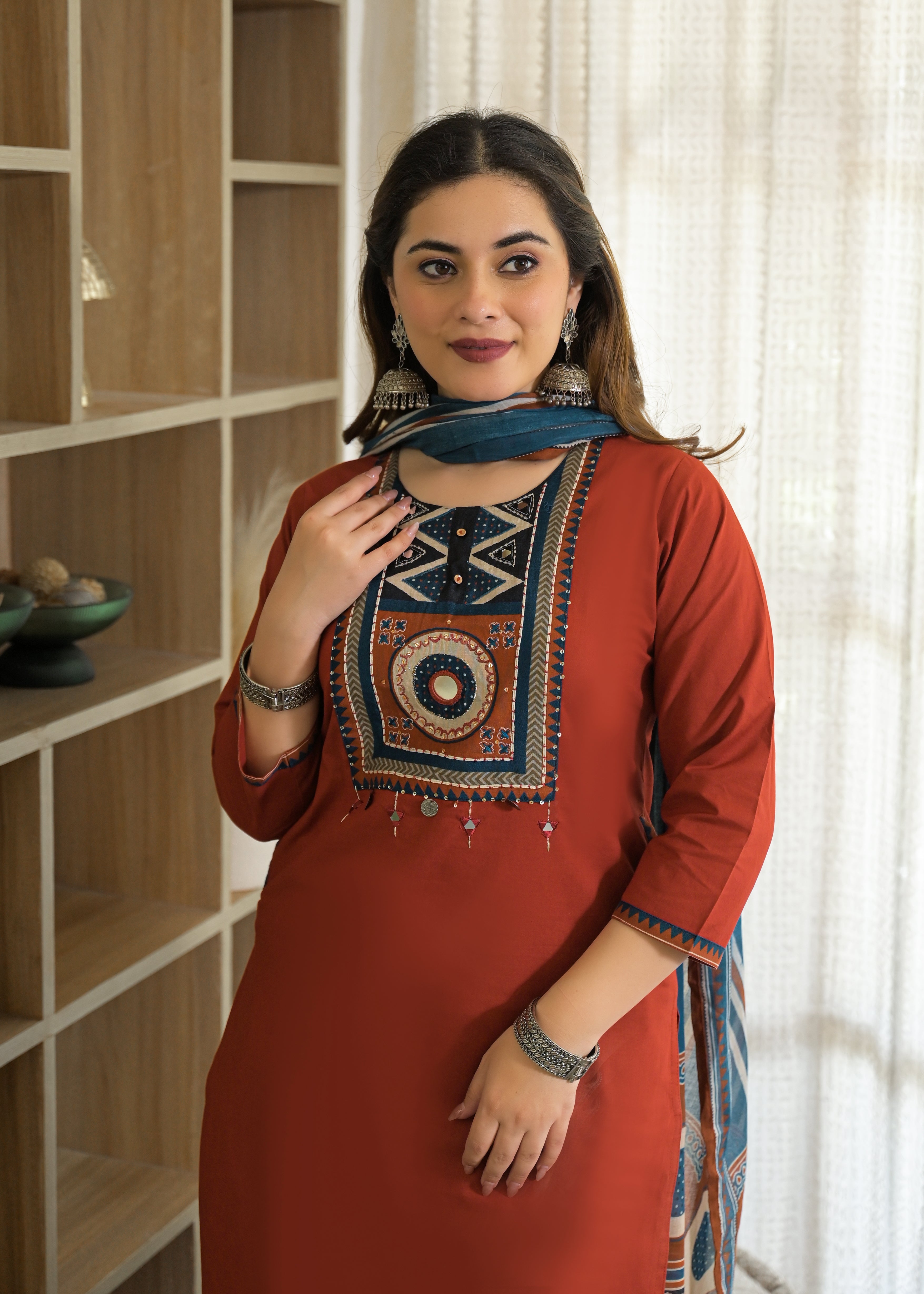 Tribal Panel Cotton Suit Set