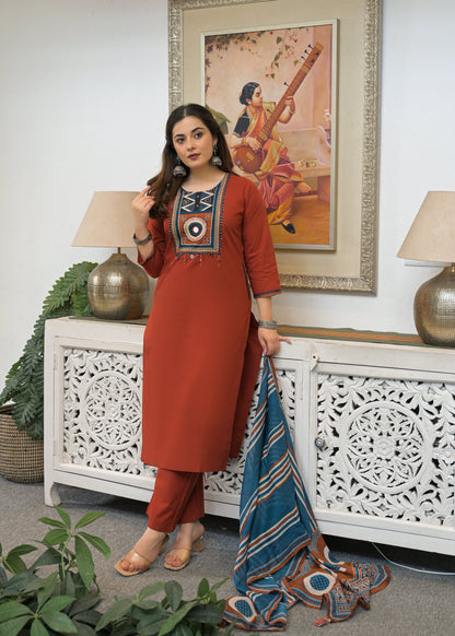 Tribal Panel Cotton Suit Set