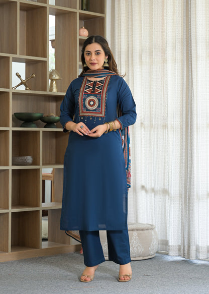 Tribal Panel Cotton Suit Set