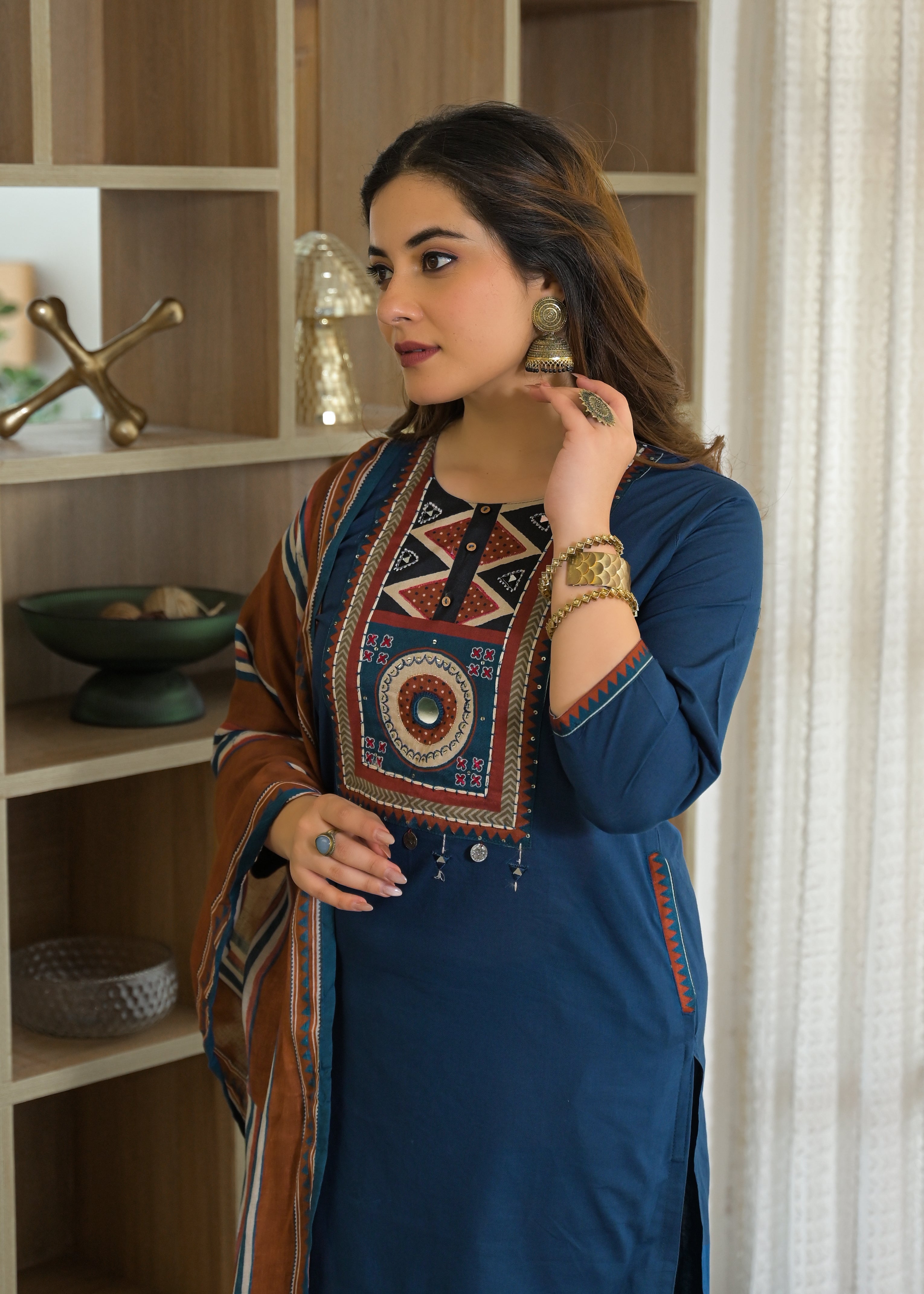 Tribal Panel Cotton Suit Set