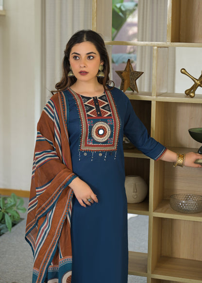 Tribal Panel Cotton Suit Set