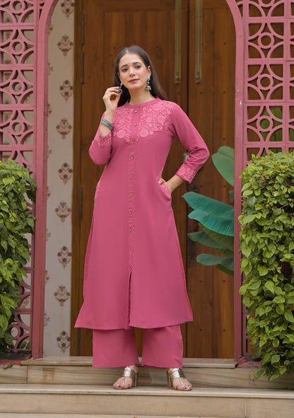 Gulnaar Royale Embroidered Cotton Kurta Pant Set