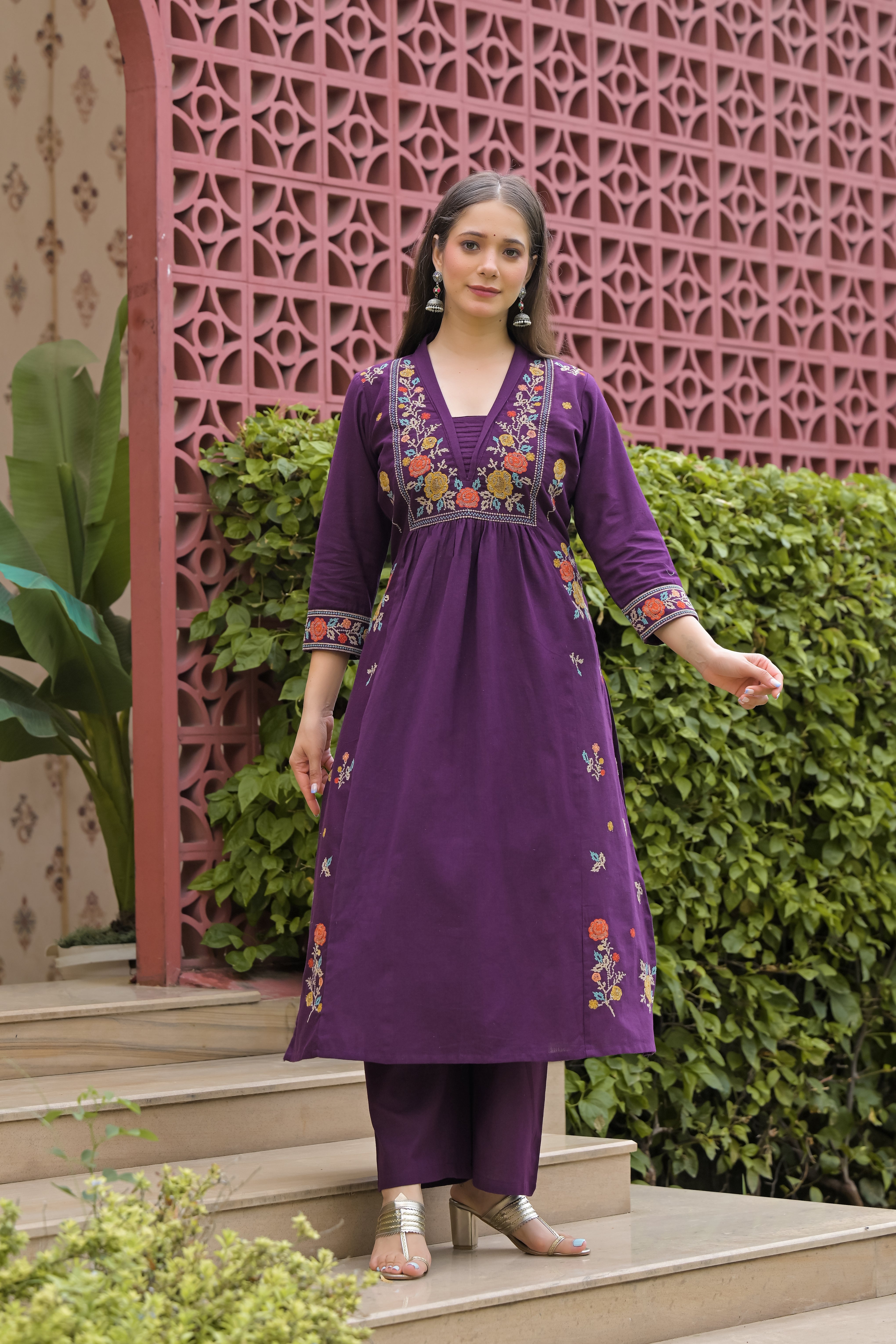 Gulmohar Printed Cotton Kurta Pant Set